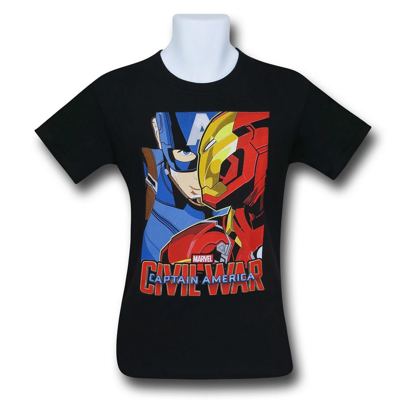 Captain America Civil War Broken Brothers Kids T-Shirt, Black