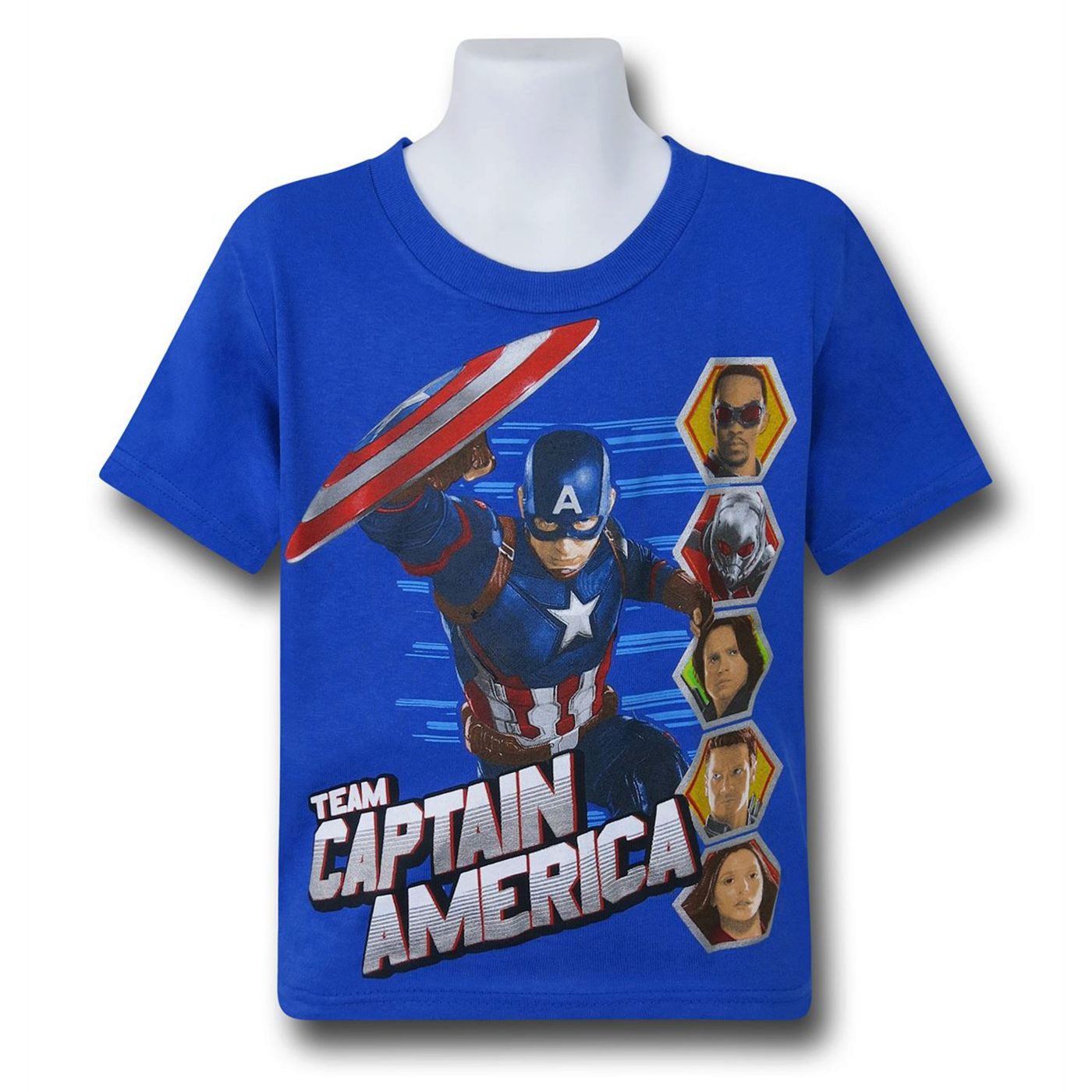 Captain America Civil War Team Cap Kids T-Shirt, Blue