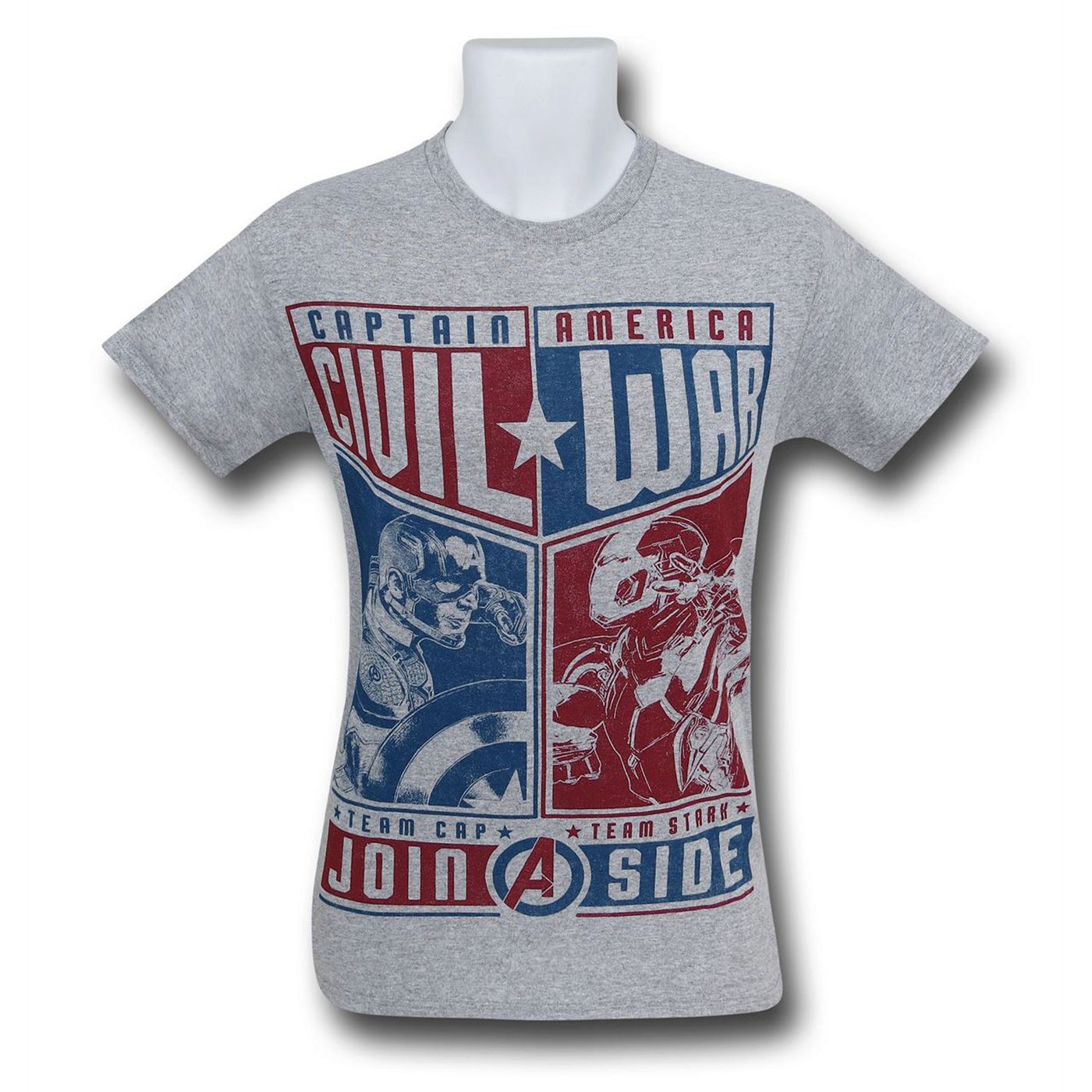 Captain America Civil War Choose A Side Men's T-Shirt, Grey