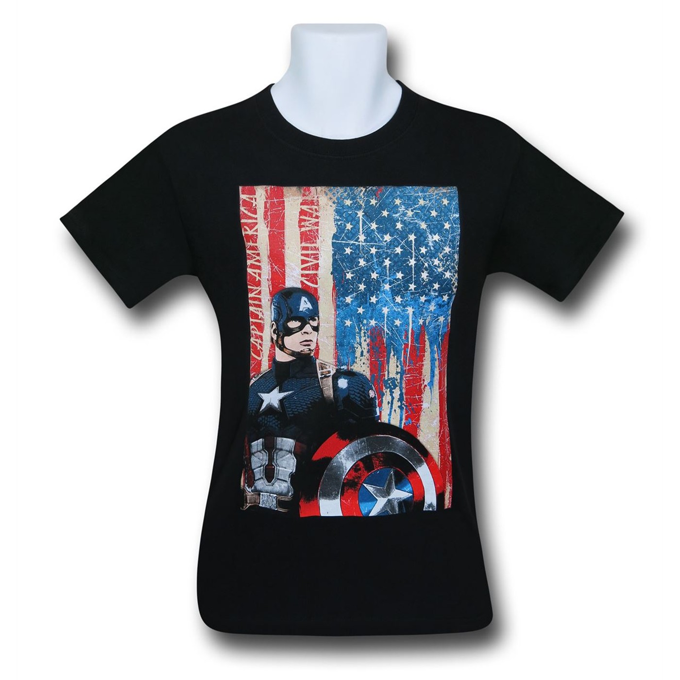 Captain America Civil War Patriotic T-Shirt, Black
