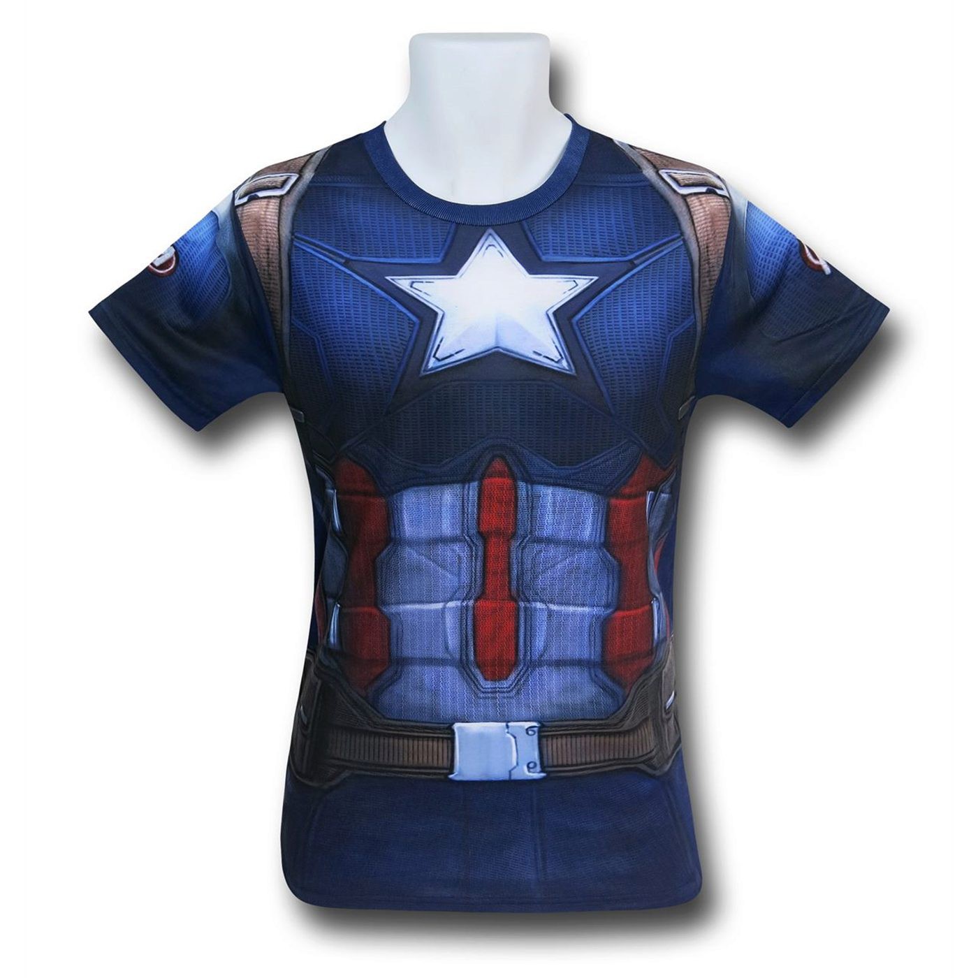 Captain America Civil War Sublimated Costume T-Shirt, Blue