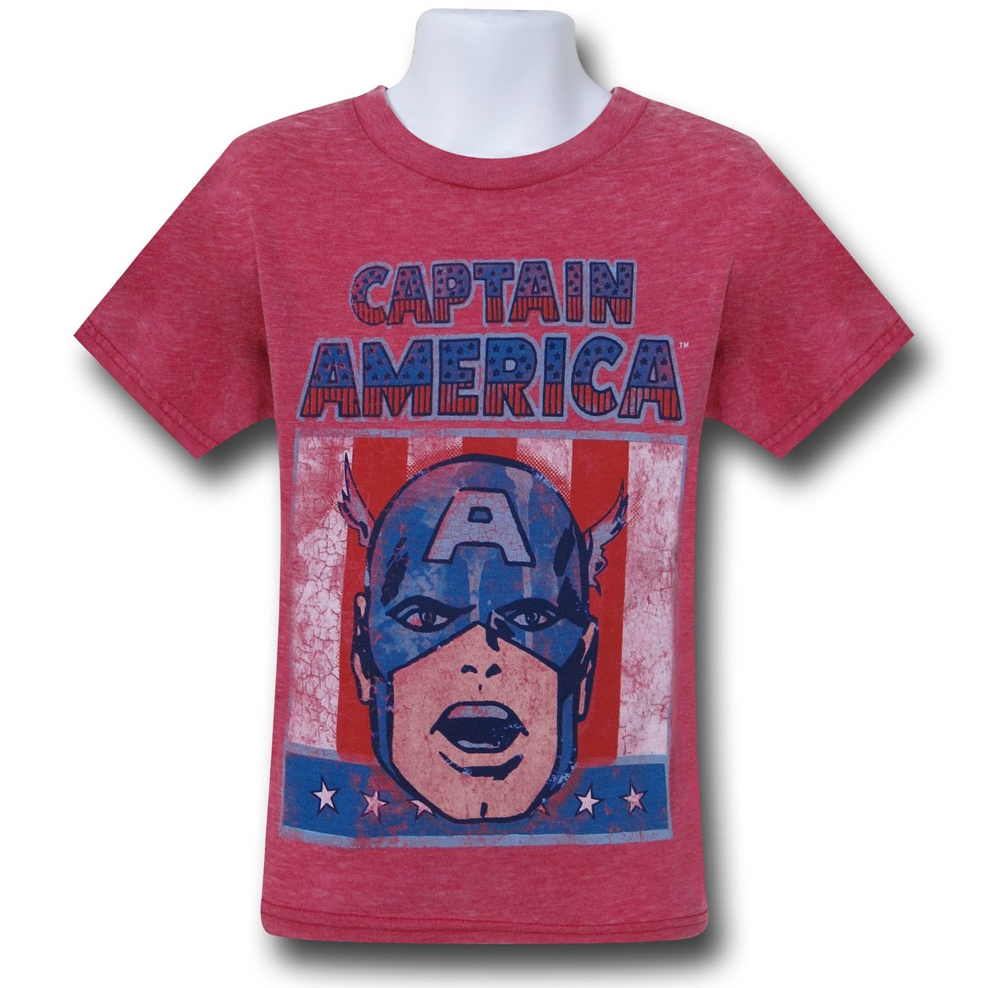 Captain America Stars & Stripes Red Kids T-Shirt, Red