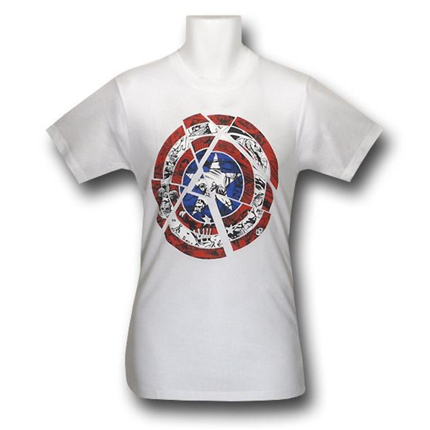Captain America Shield Shards 30 Single T-Shirt, White