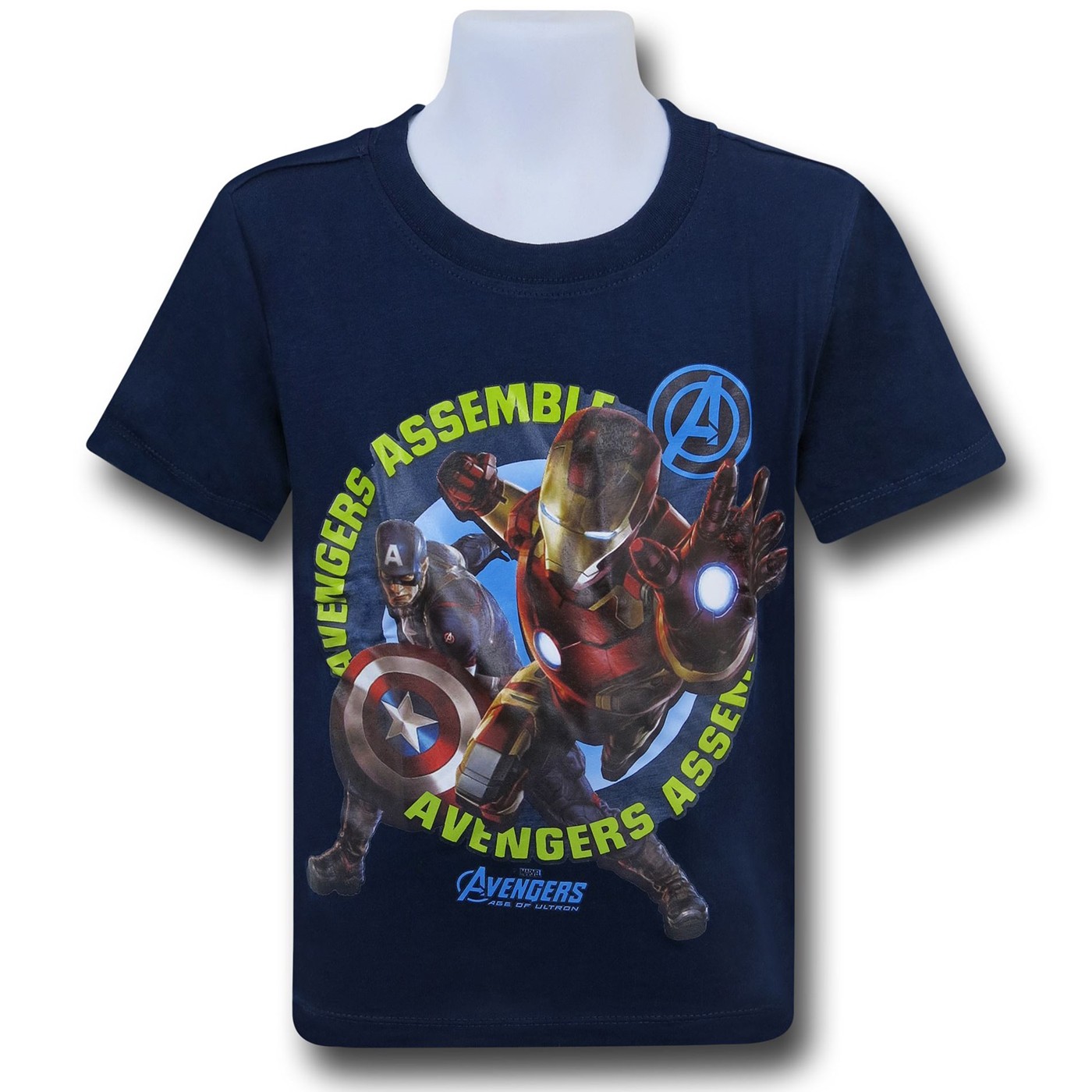 Captain America & Iron Man Assemble Kids T-Shirt, Blue