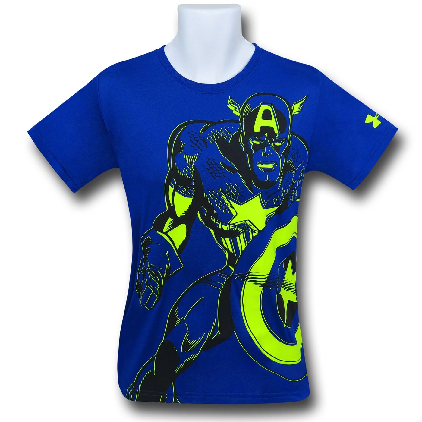 Captain America Kids Image Under Armour Loose T-Shirt, Blue