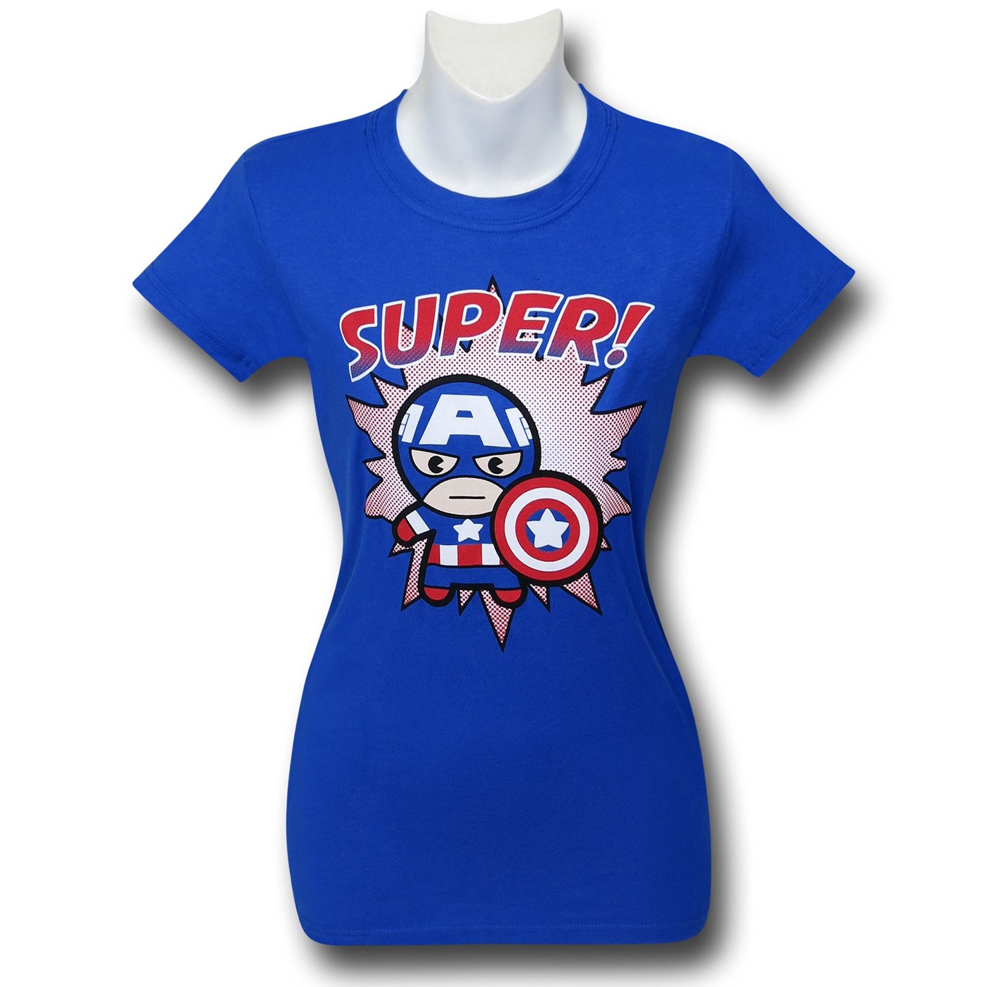 Captain America Kawaii Super! Women's T-Shirt, Blue