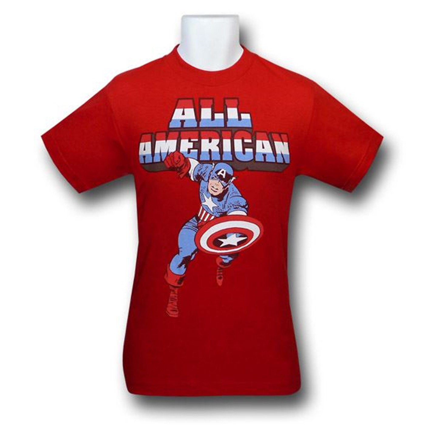Captain America Kids Youth American T-Shirt, Red