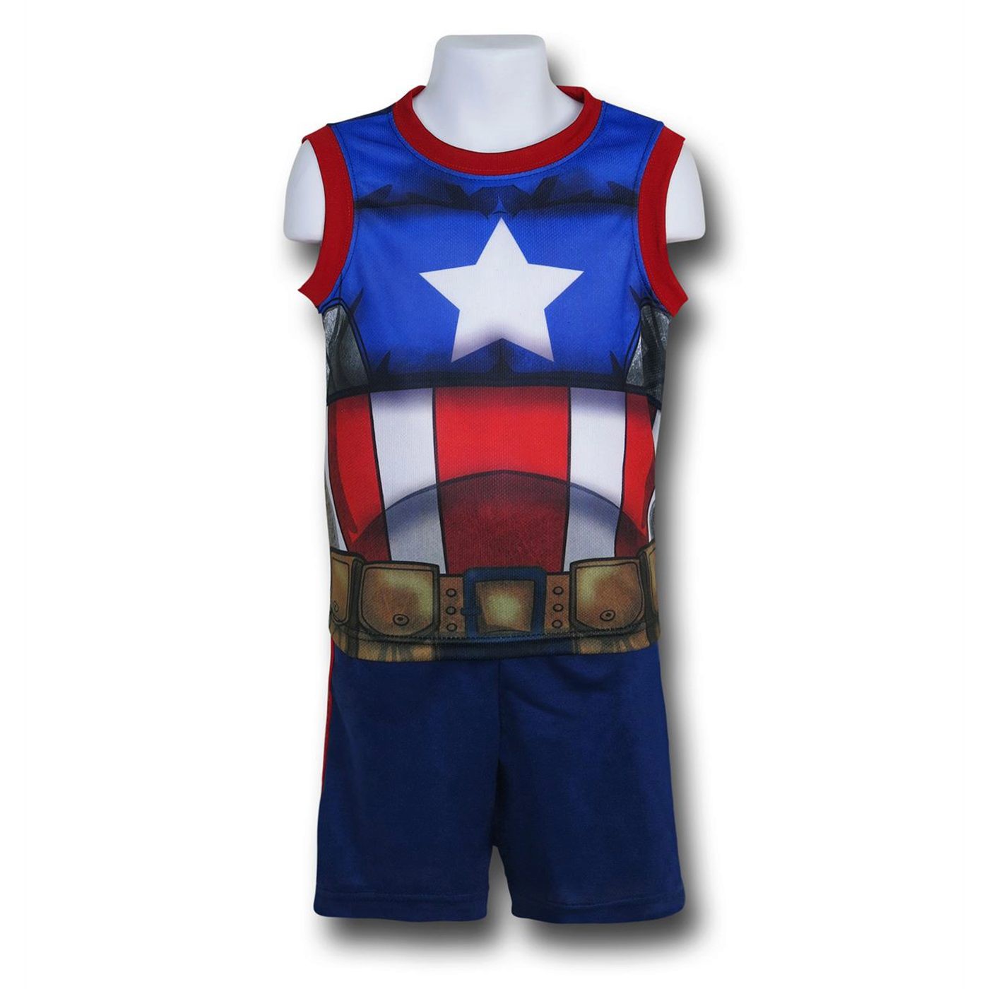 Captain America Costume Tank and Short Set, Blue