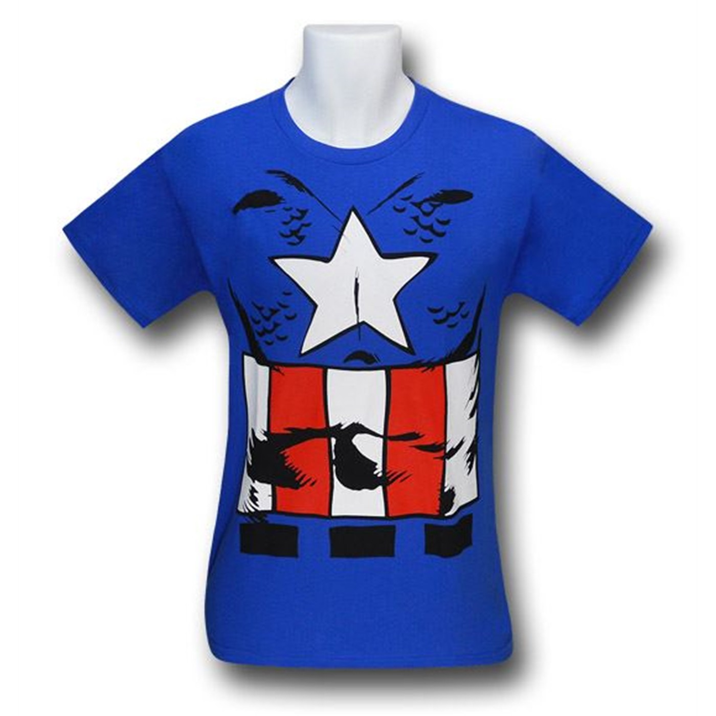 Captain America Kids Muscle Costume T-Shirt, Blue