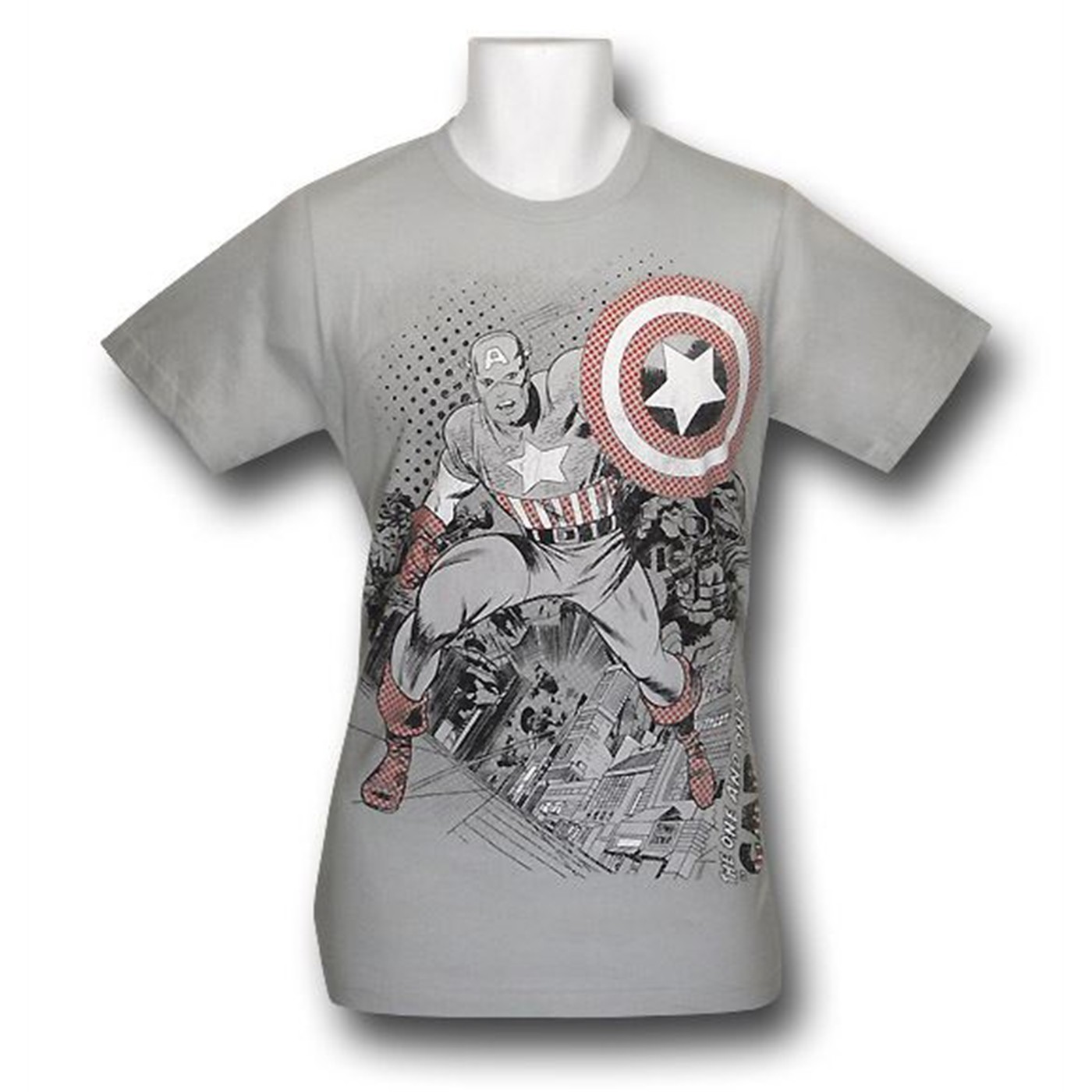Captain America Kirby Dots 30 Single T-Shirt, Grey