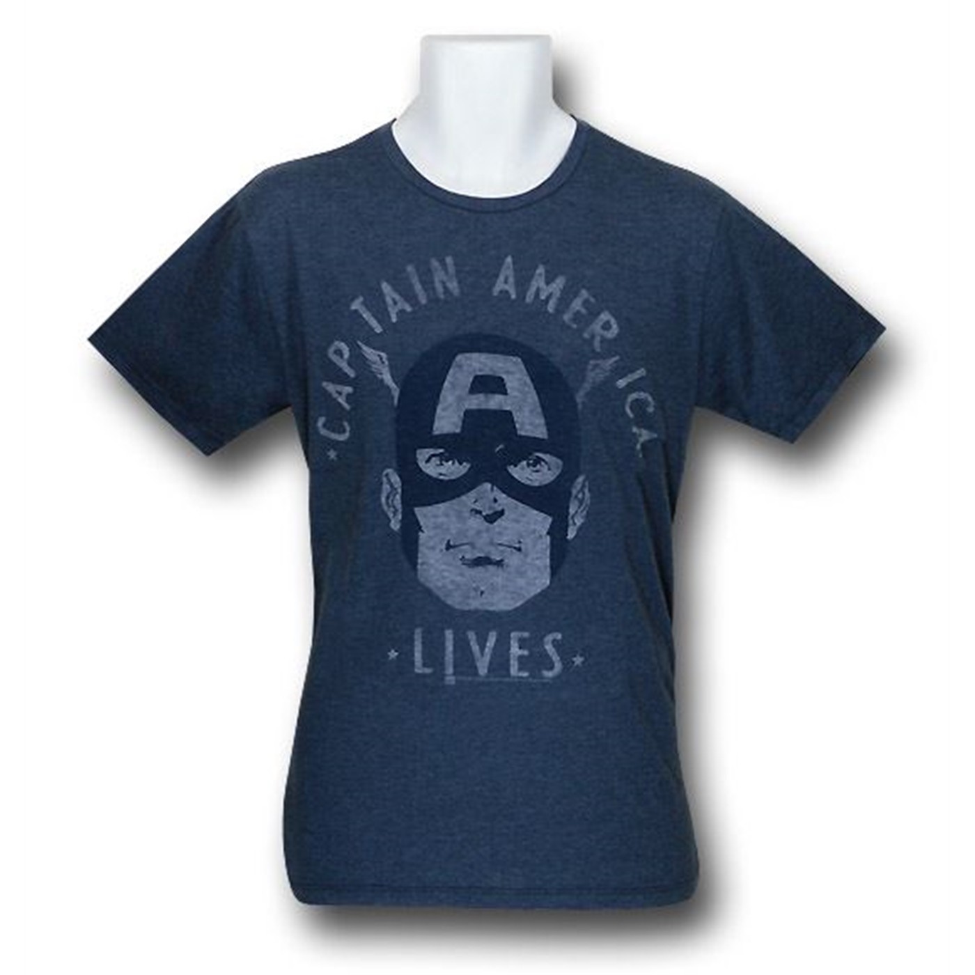 Captain America Lives Junk Food T-Shirt, Blue