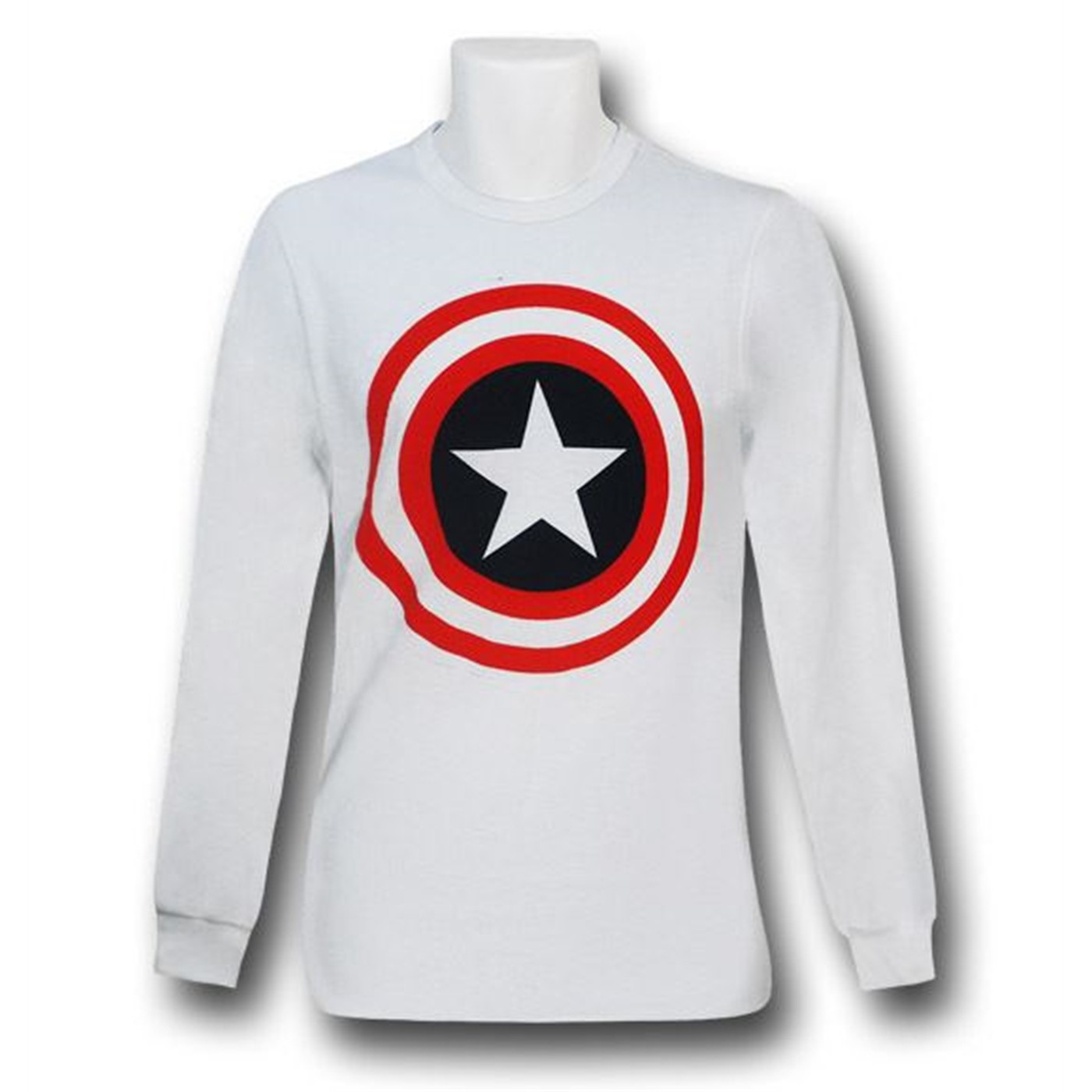 Captain America White Thermal Long Sleeve T-Shirt, White
