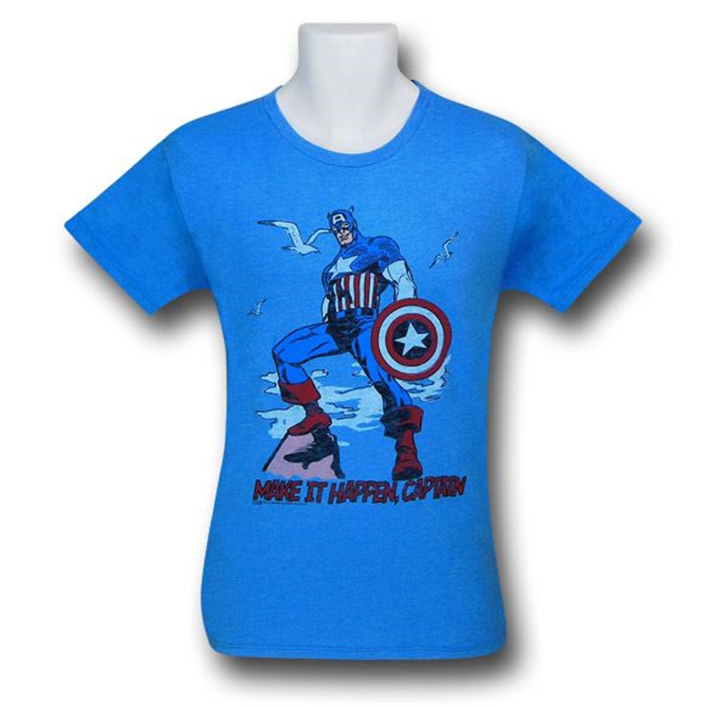 Captain America Make It Happen Junk Food T-Shirt, Blue