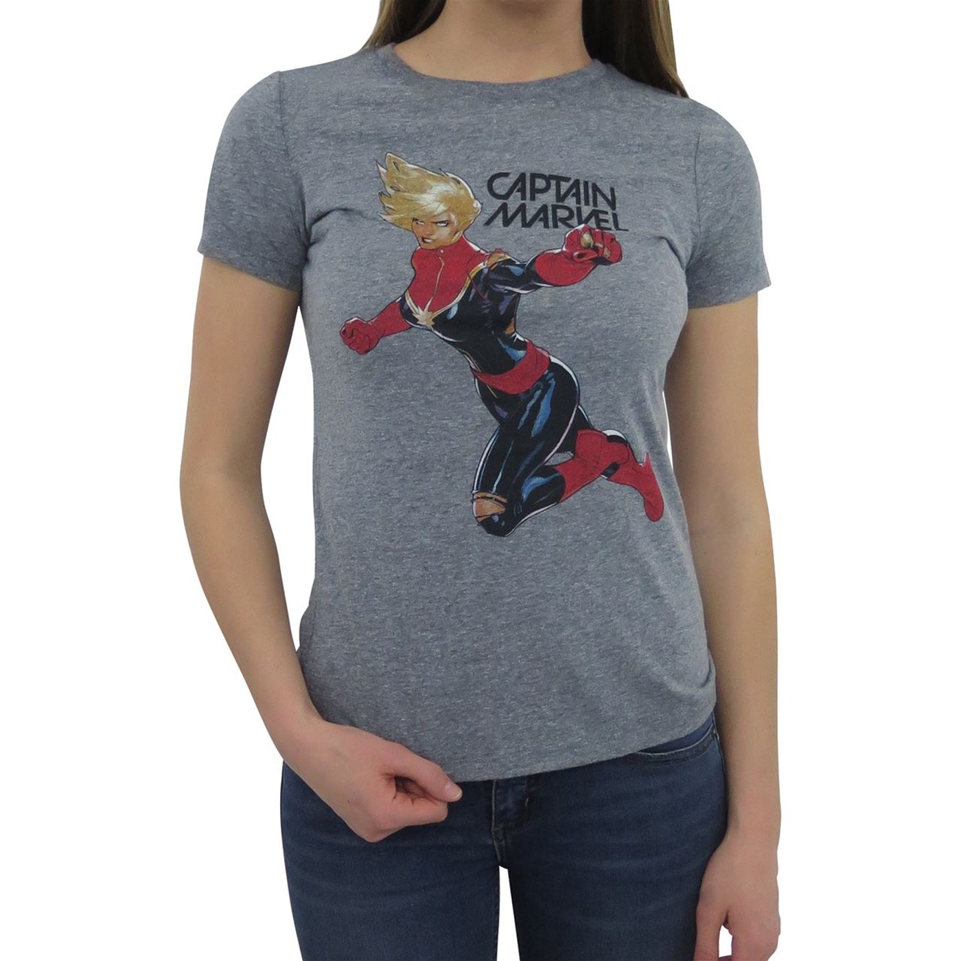 Captain Marvel Flight Women's T-Shirt, Grey