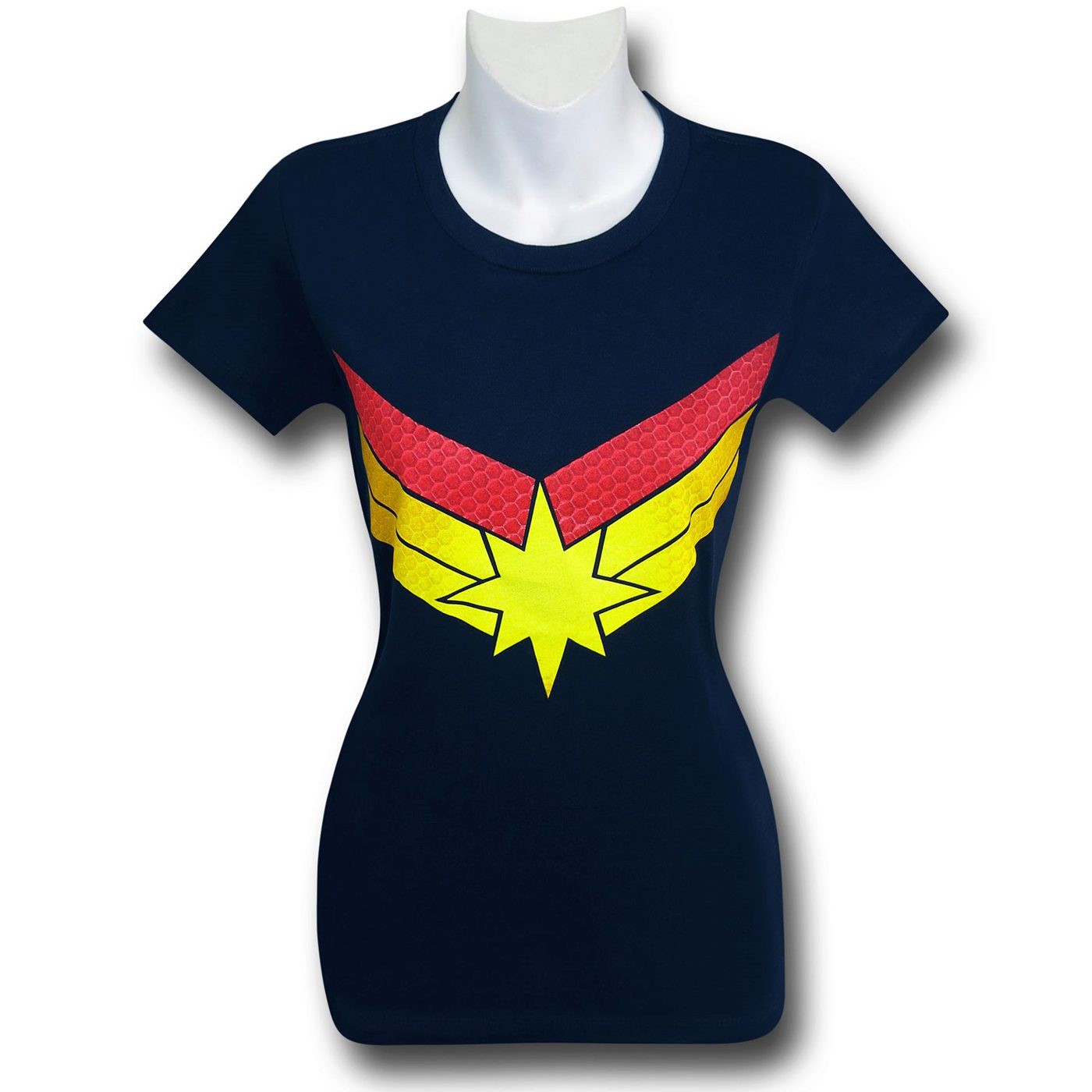 Captain Marvel Symbol Women's Fitted T-Shirt, Blue