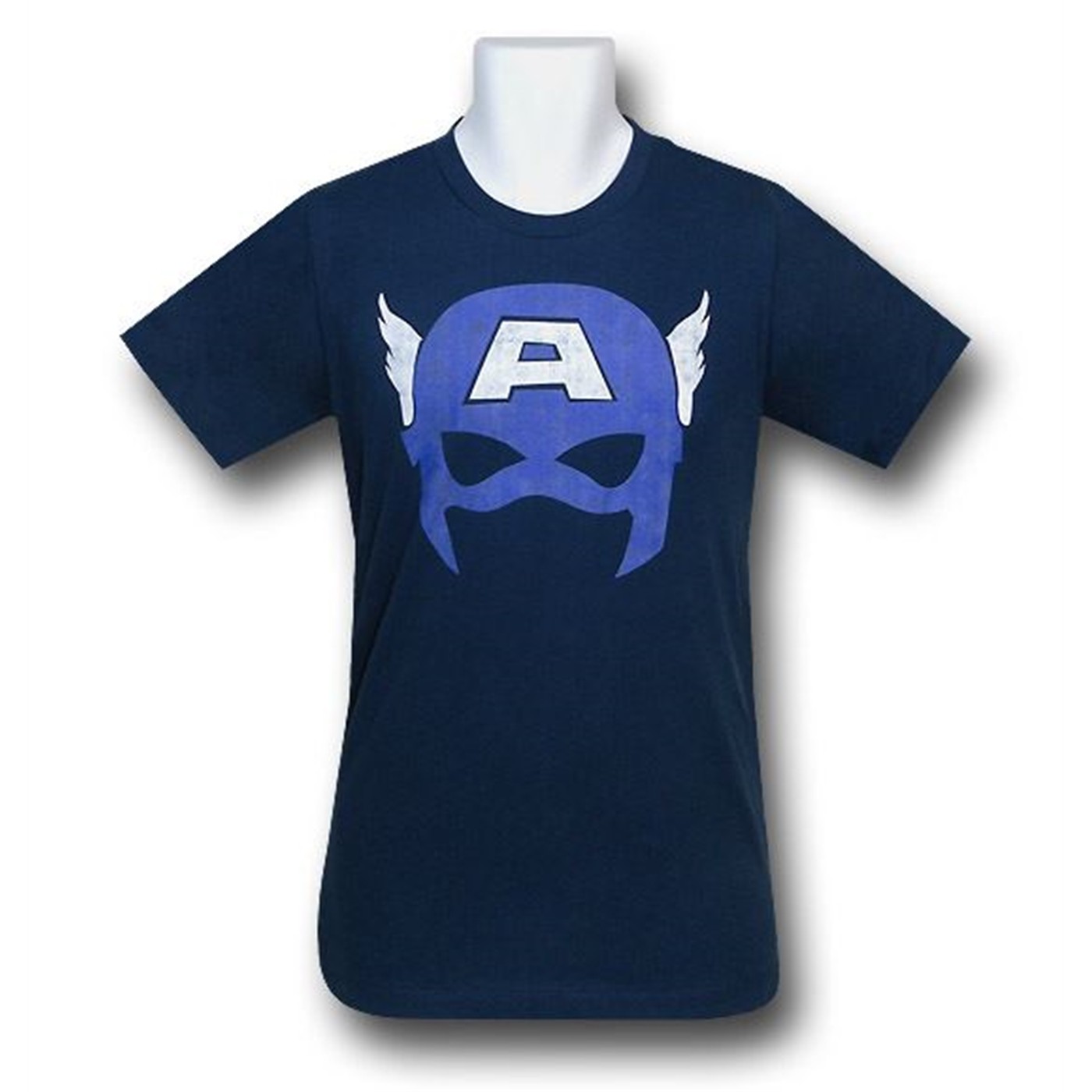 Captain America Worn Mask 30 Single T-Shirt, Blue