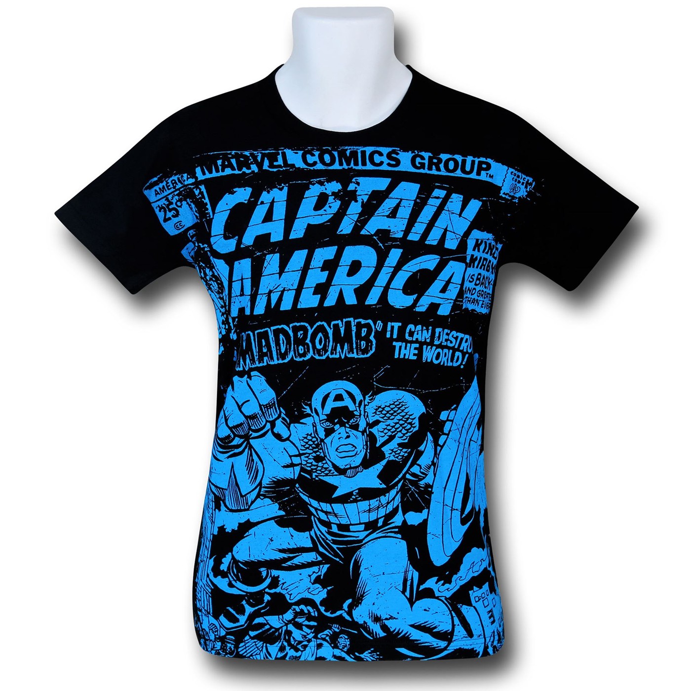 Captain America Mad Bomb 30 Single Black T-Shirt, Black