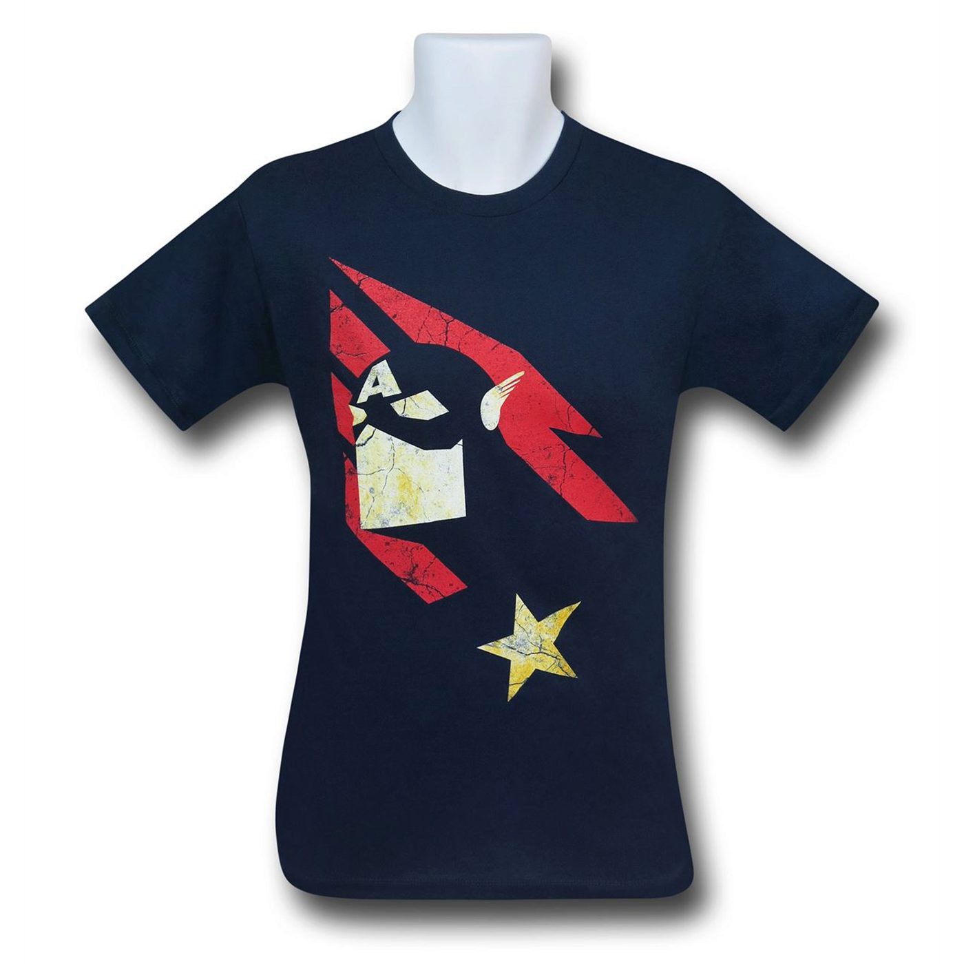 Captain America Minimalist Print 30 Single T-Shirt, Blue