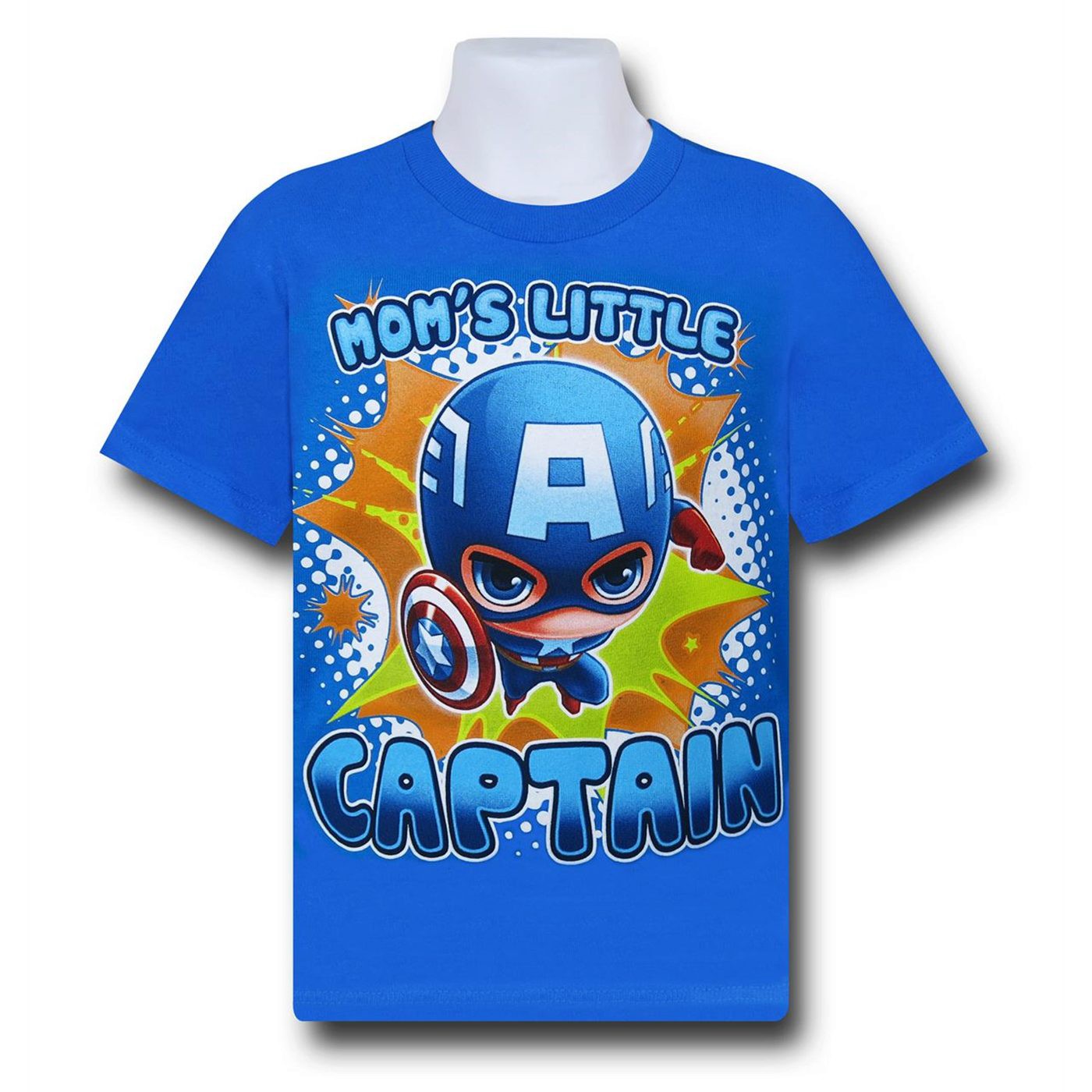 Captain America Mom's Little Captain Kids T-Shirt, Blue