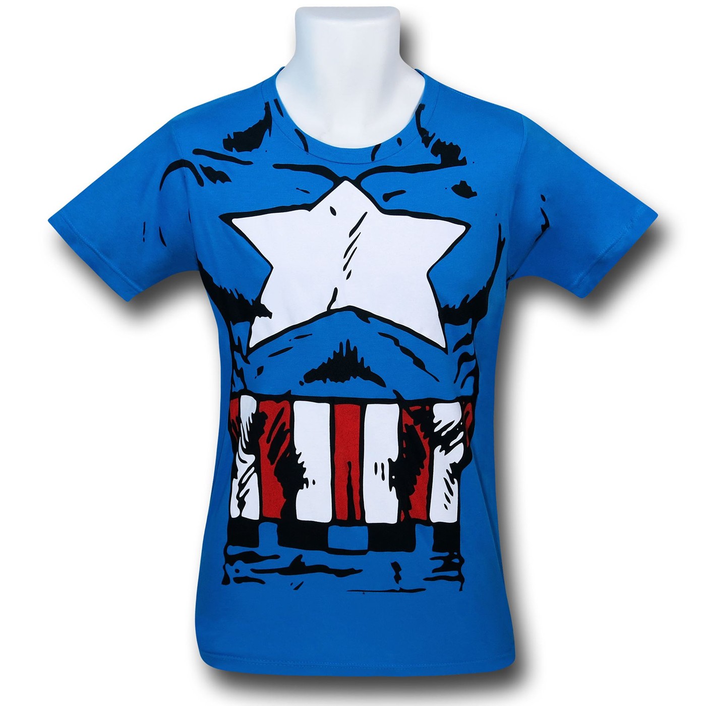 Captain America Musculature Costume T-Shirt, Blue