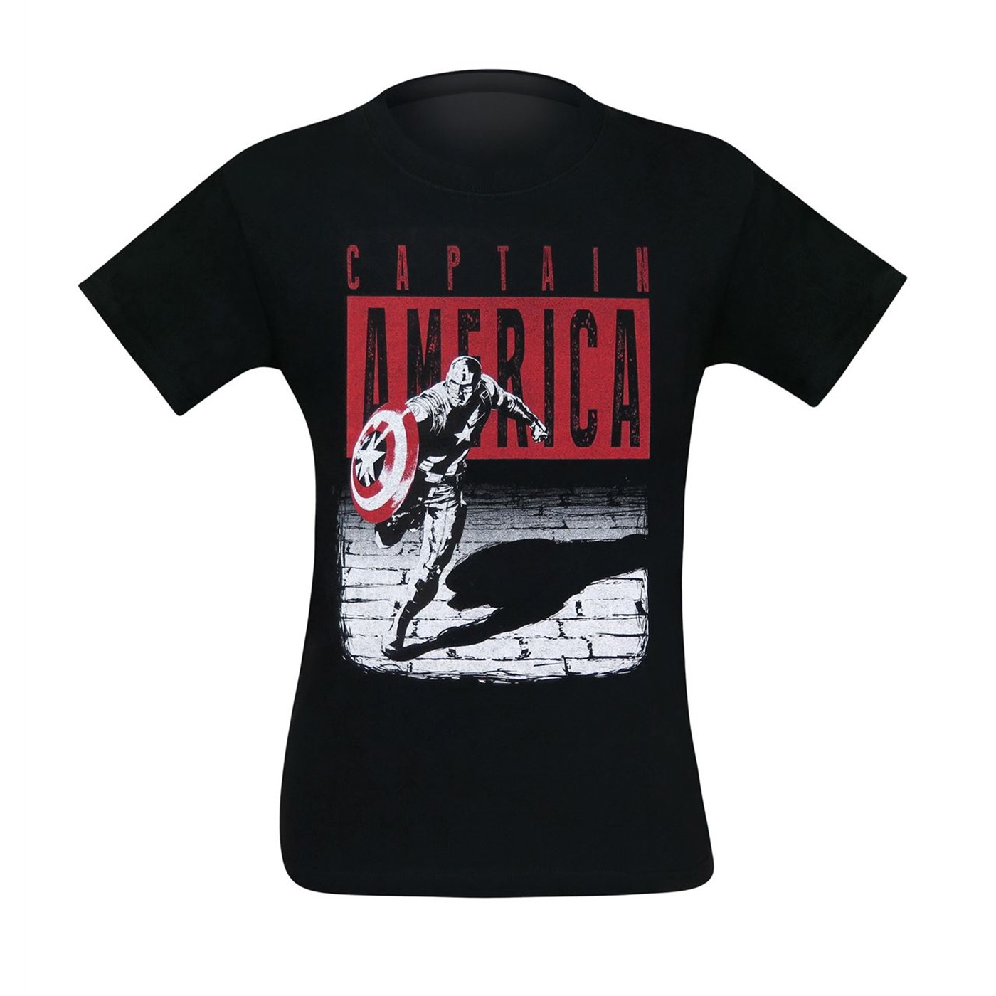 Captain America Night Run Men's T-Shirt, Black
