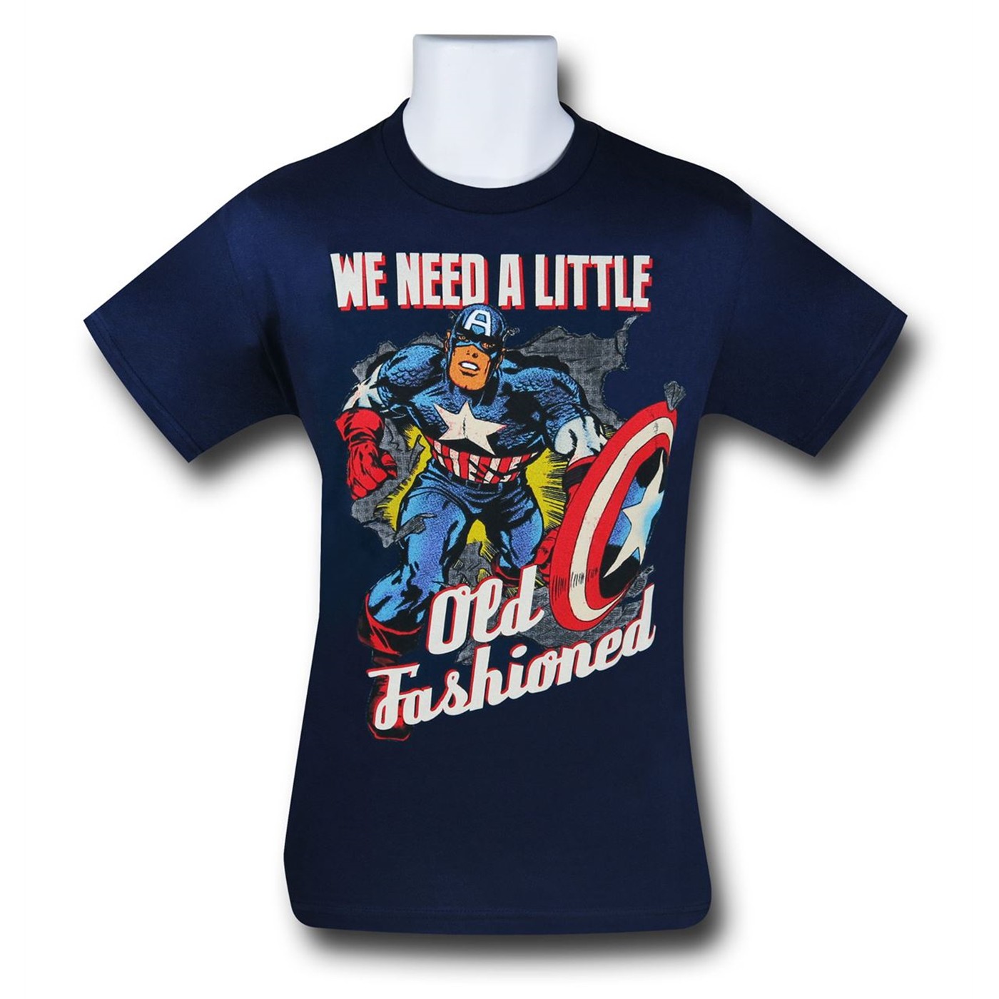 Captain America Old Fashioned 30 Single T-Shirt, Blue