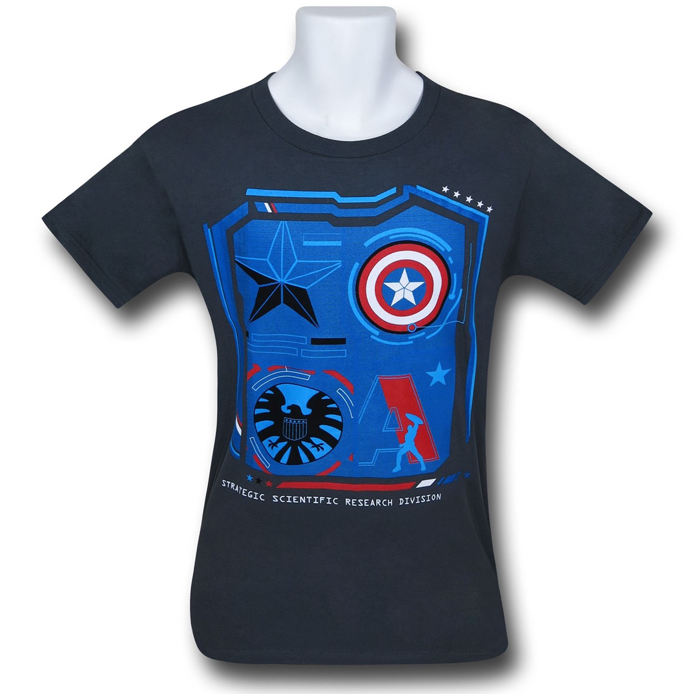 Captain America Research Kids T-Shirt, Grey