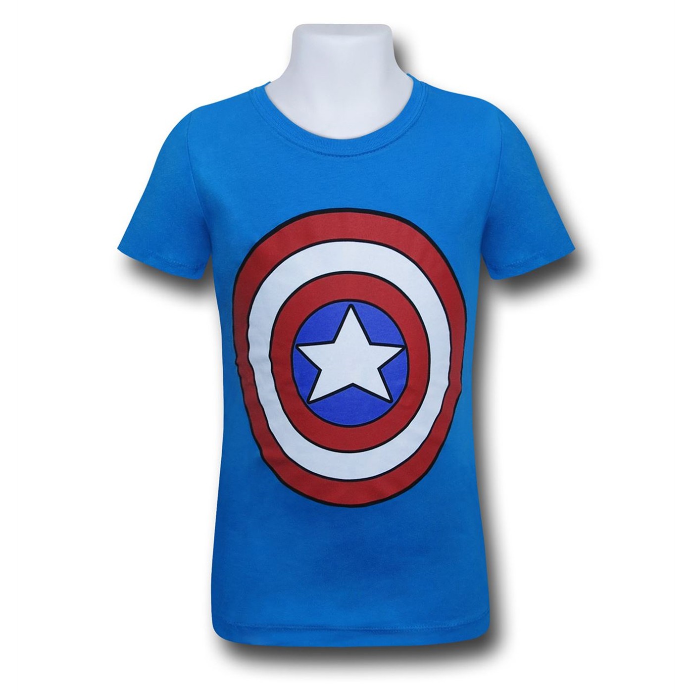 Captain America Shield Girls T-Shirt, Blue