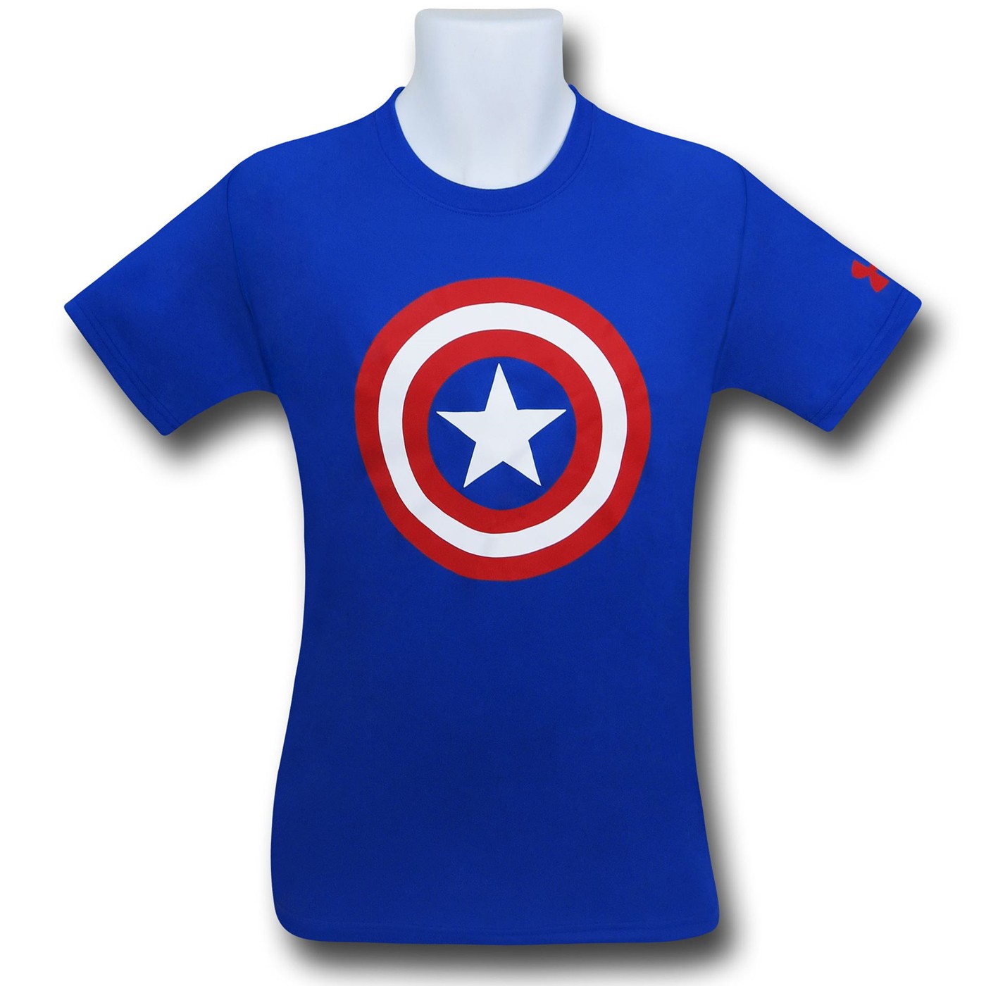 Captain America Kids Shield Under Armour Fitted T-Shirt, Blue