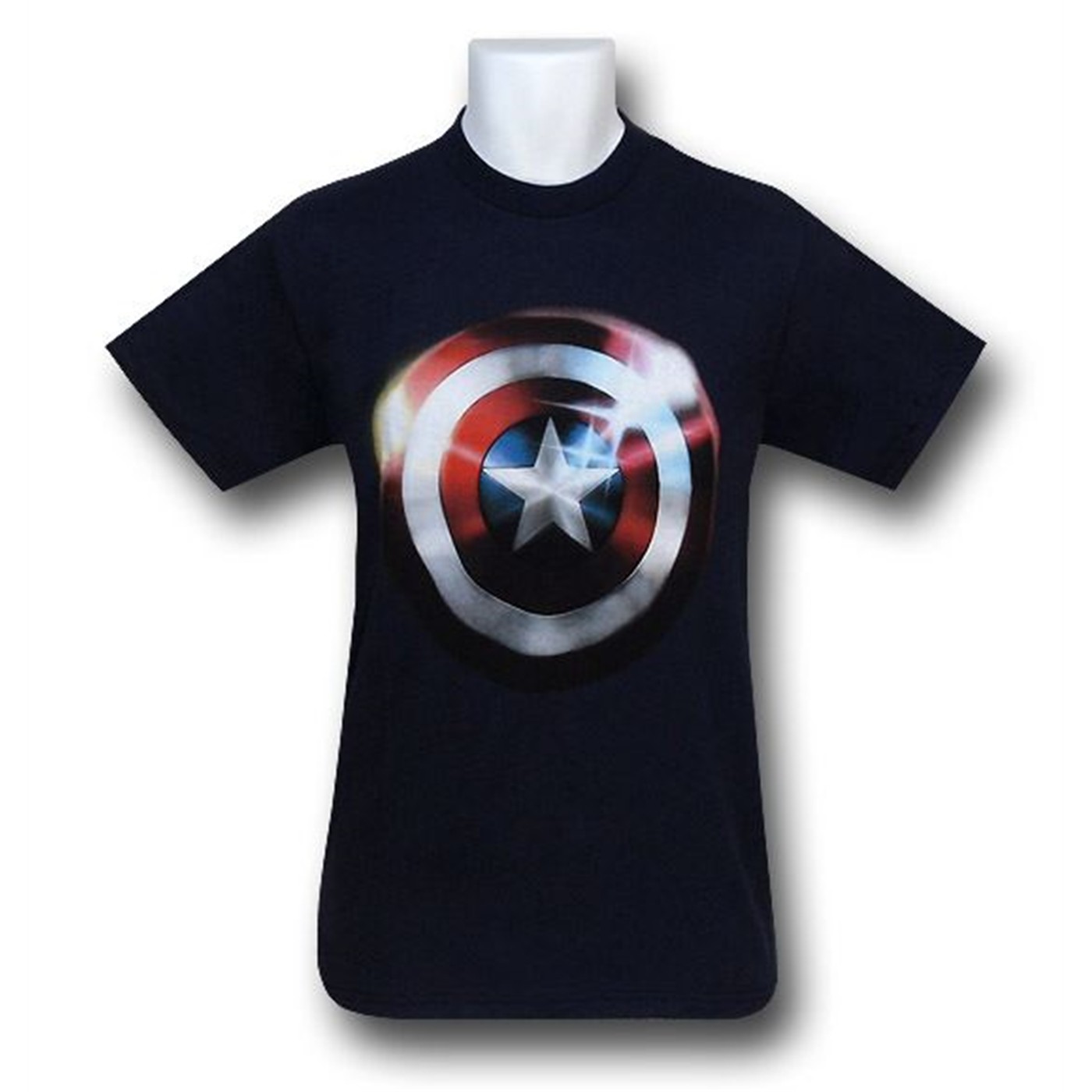 Captain America Shiny Shield T-Shirt, Blue