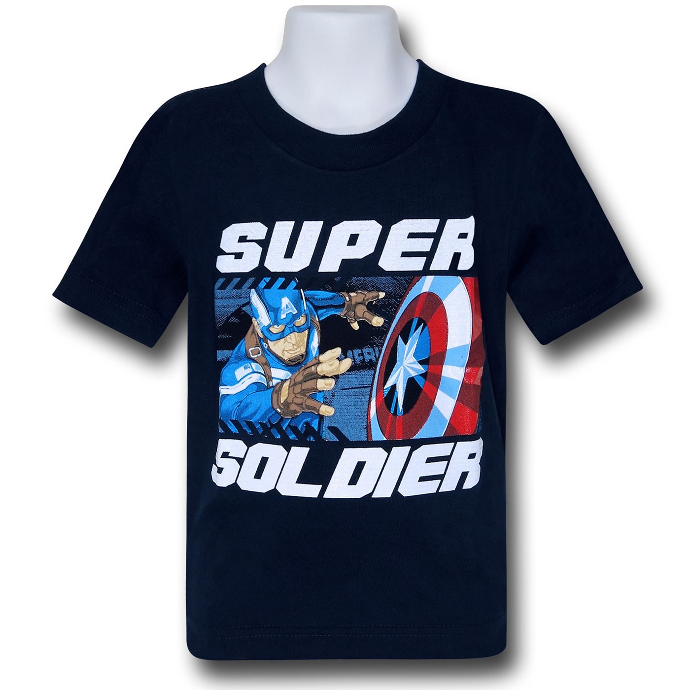 Captain America Shield Toss Kids T-Shirt, Blue