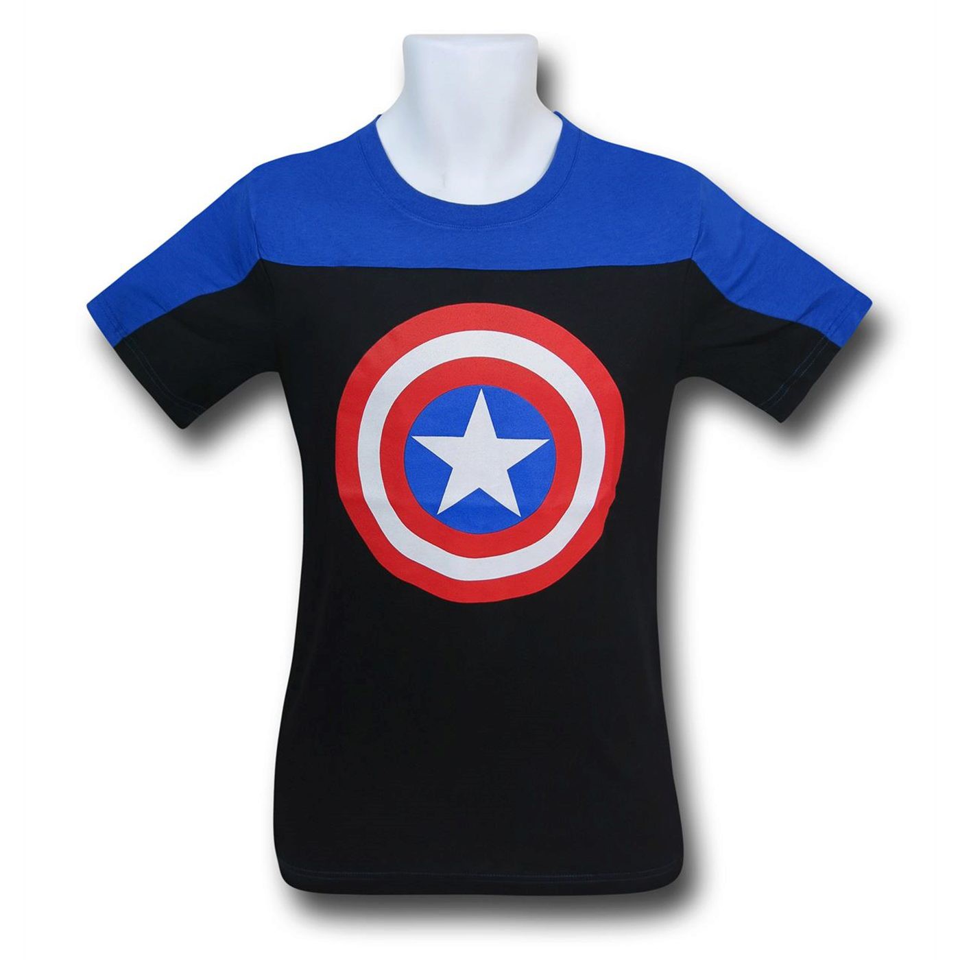 Captain America Shield Two-Tone Men's T-Shirt, Black
