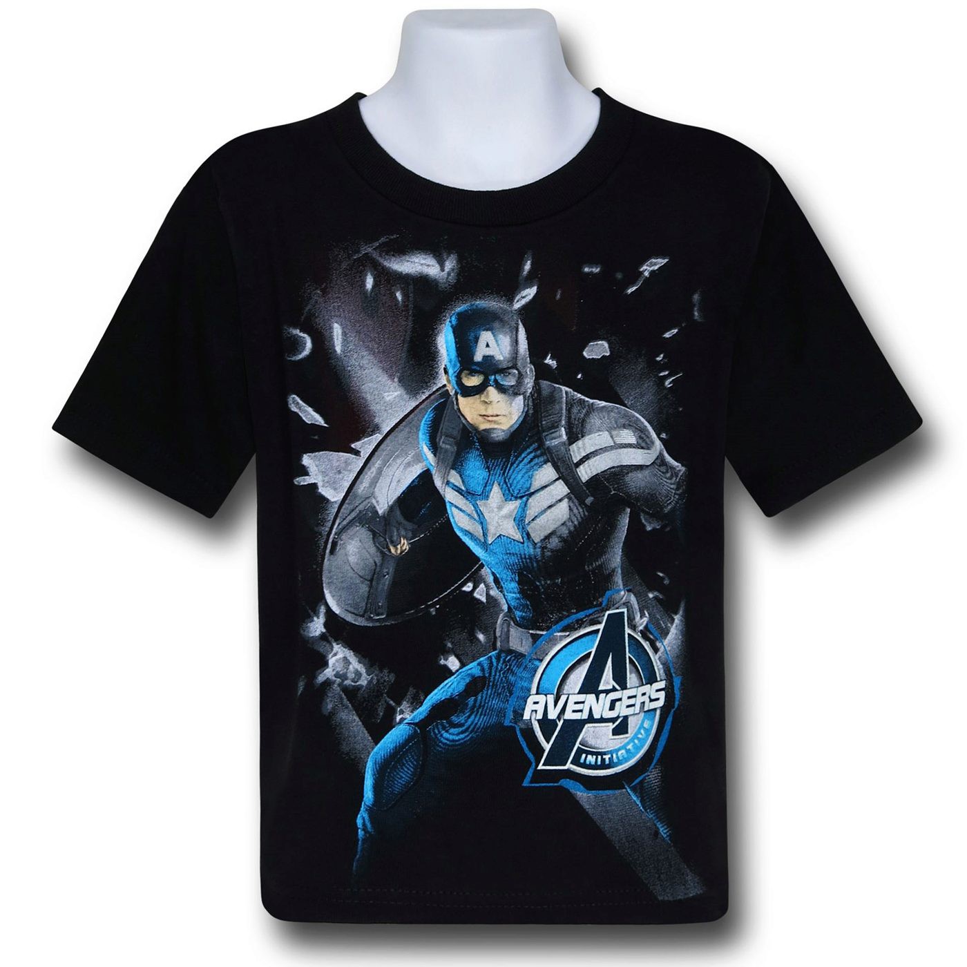 Captain America Shatter Image Kids T-Shirt, Black