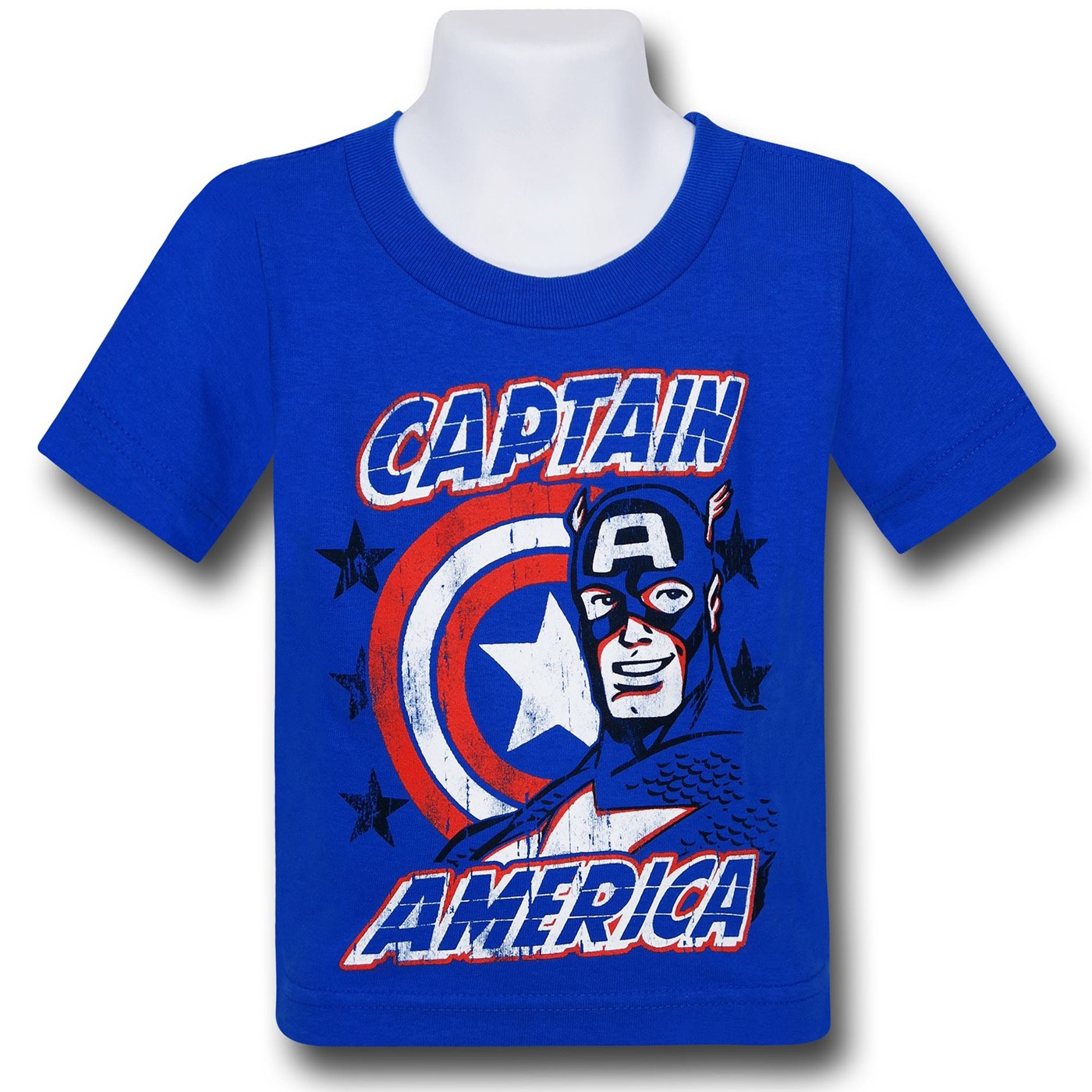Captain America Smile and Shield Kids T-Shirt, Blue