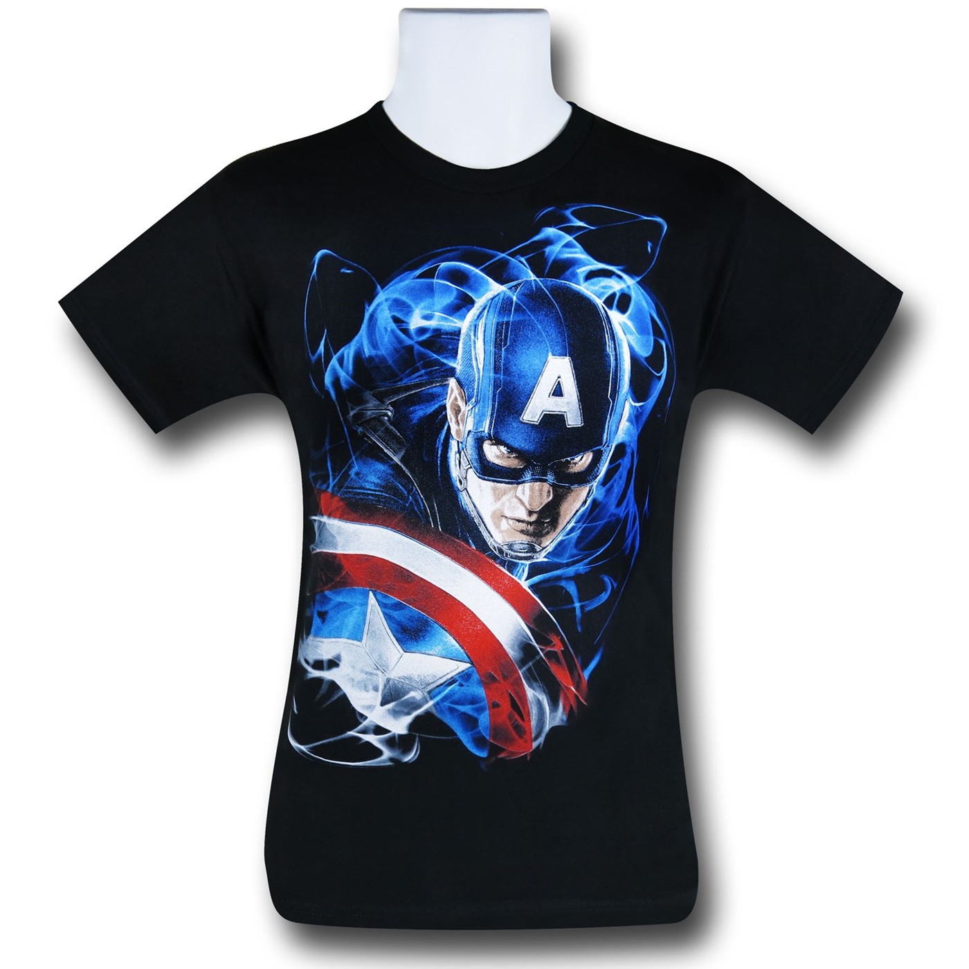 Captain America Smoke T-Shirt, Black