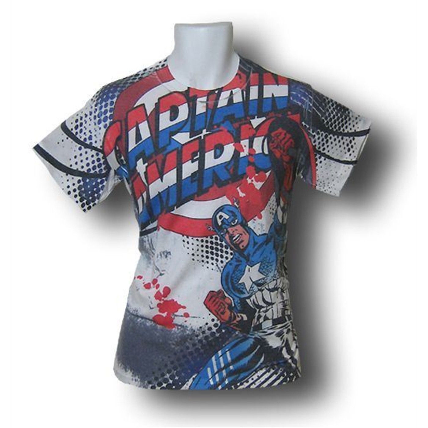 Captain America Sublimated T-Shirt, White