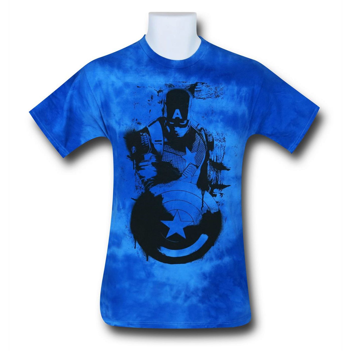 Captain America Tie Dye Stance Men's T-Shirt, Blue