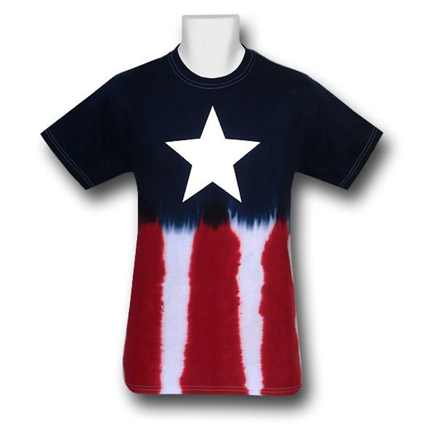 Captain America Tie Dye Costume T-Shirt, Blue