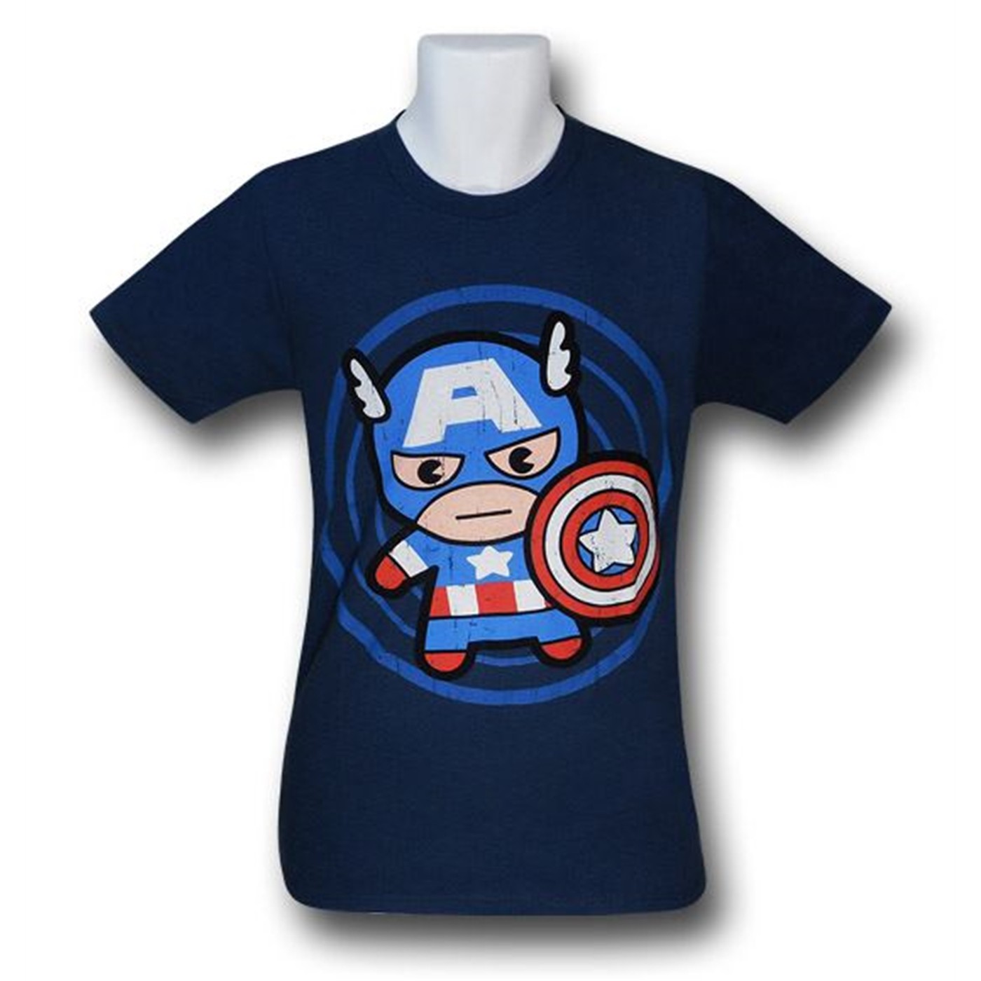 Captain America Toy In Circle 30 Single T-Shirt, Blue
