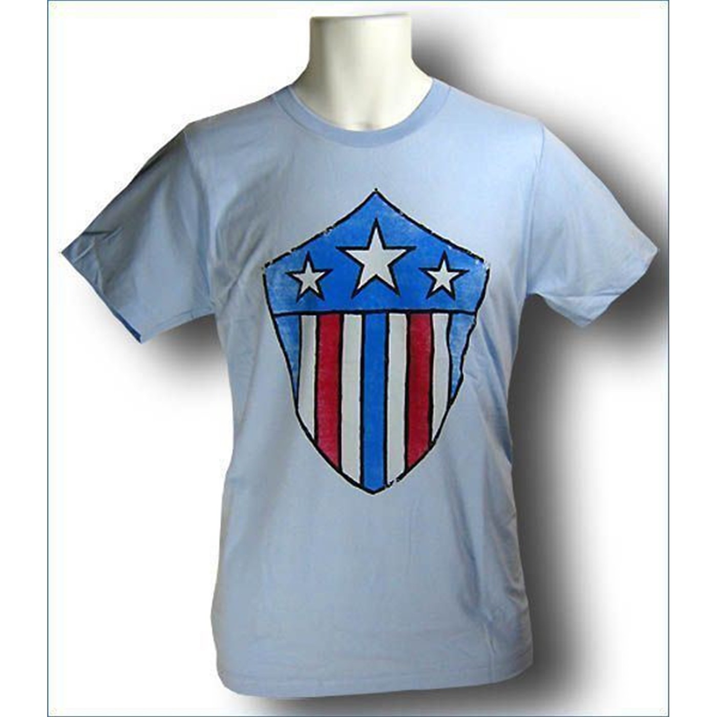 Captain America Triangular Shield T-Shirt, Blue