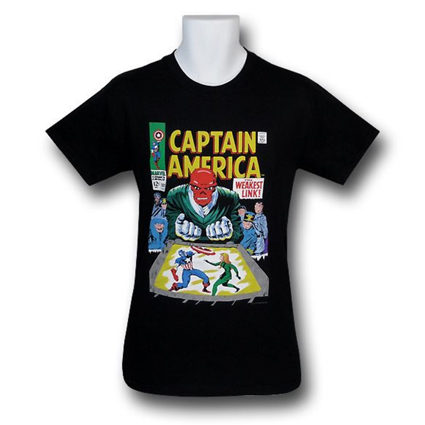 Captain America Red Skull Weak Link T-Shirt, Black