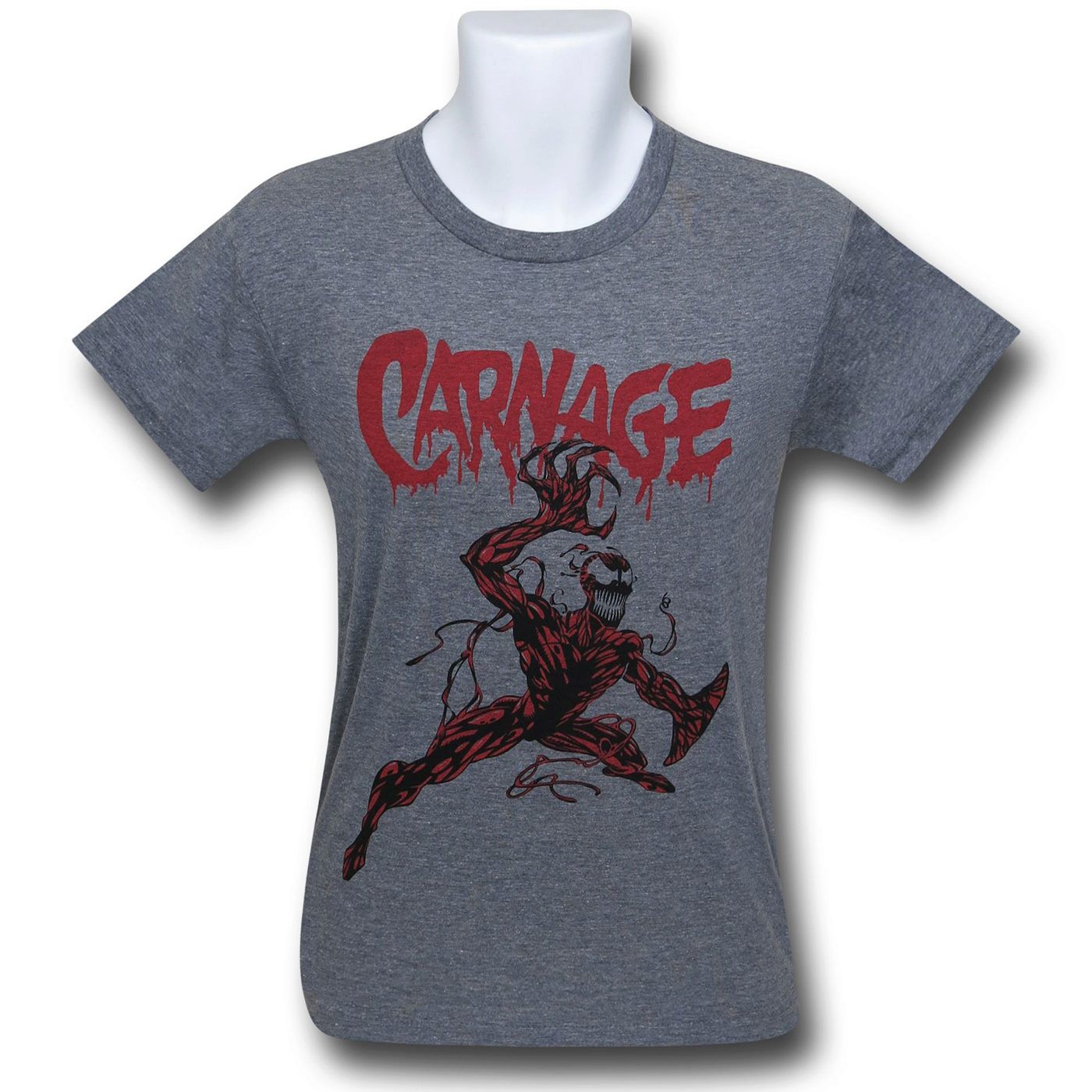 Carnage Action Pose Tri-Blend T-Shirt, Grey