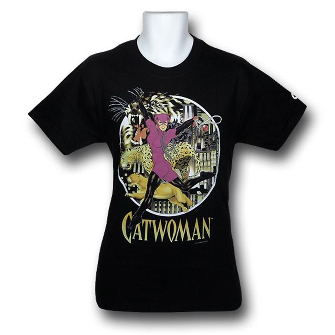 Catwoman Circle Mens T-Shirt, Black