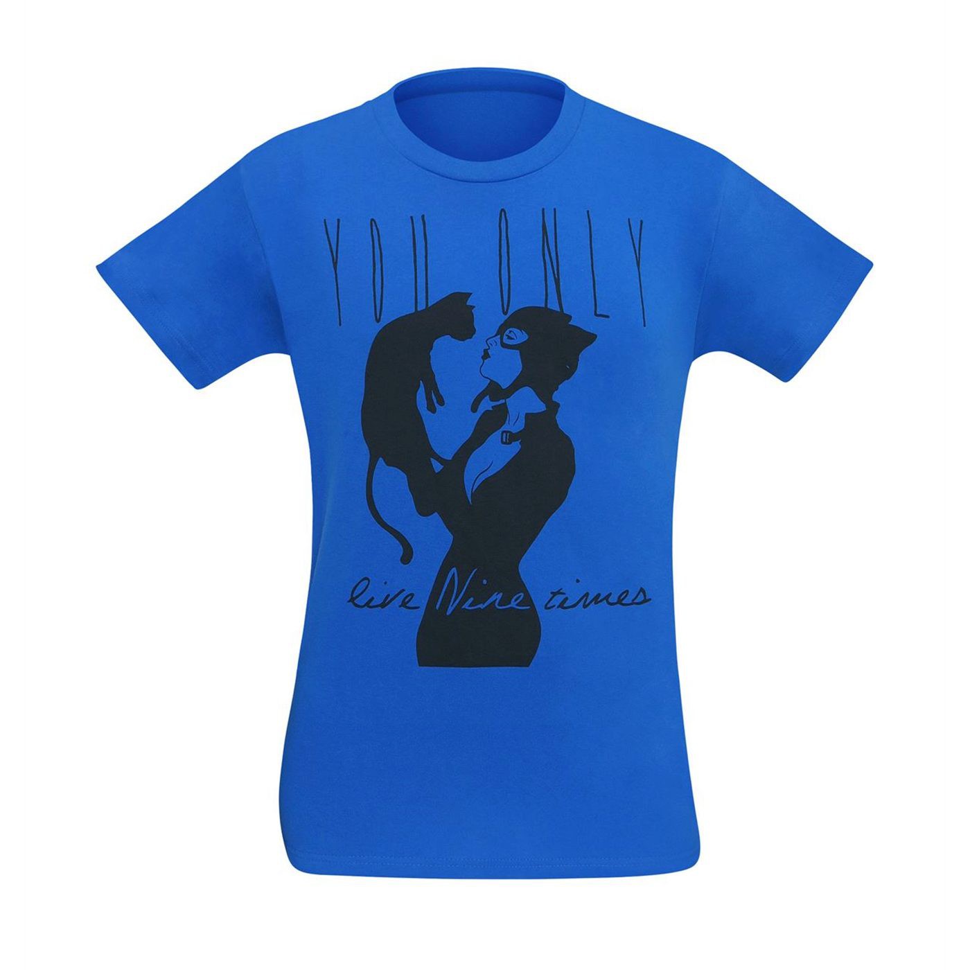 Catwoman You Only Live Nine Times Men's T-Shirt, Blue