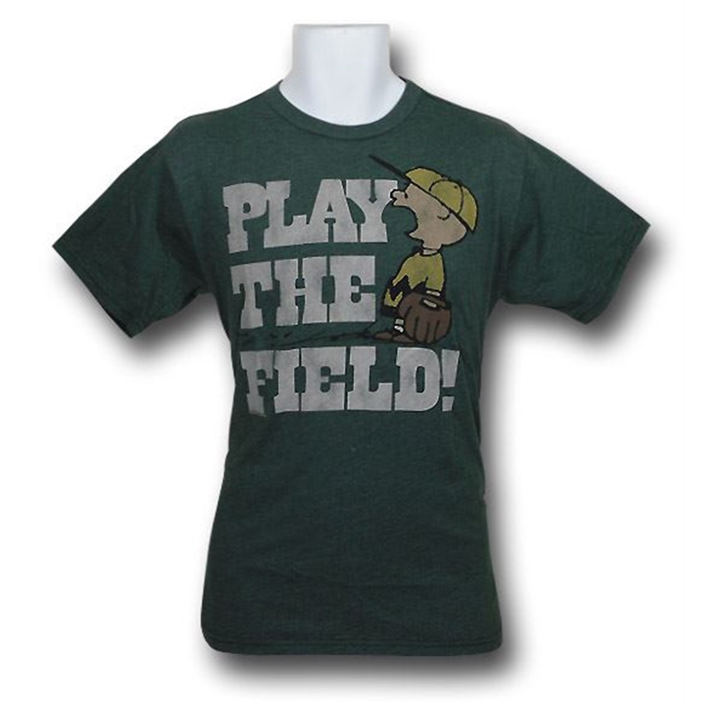 Charlie Brown Play The Field Junk Food T-Shirt, Green