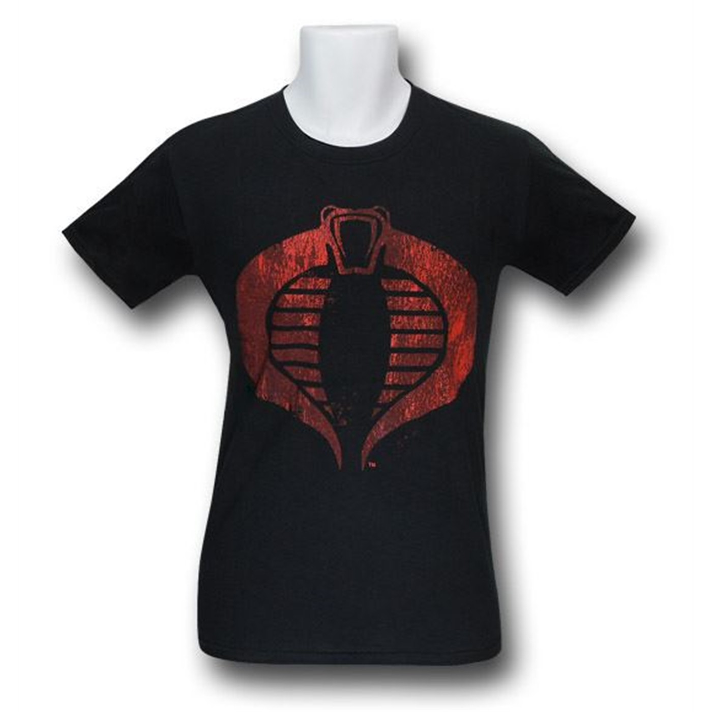 Cobra Distressed Symbol Black 30 Single T-Shirt, Black
