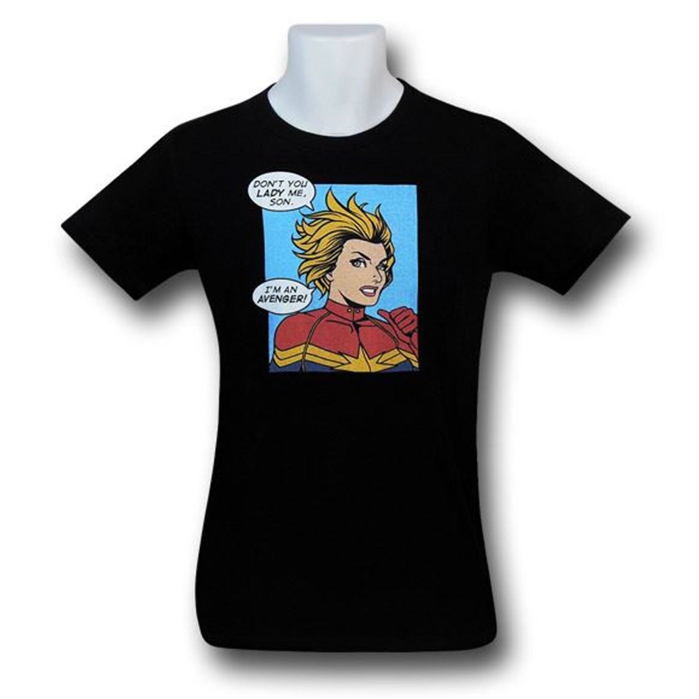 Captain Marvel Is An Avenger 30 Single T-Shirt, Black