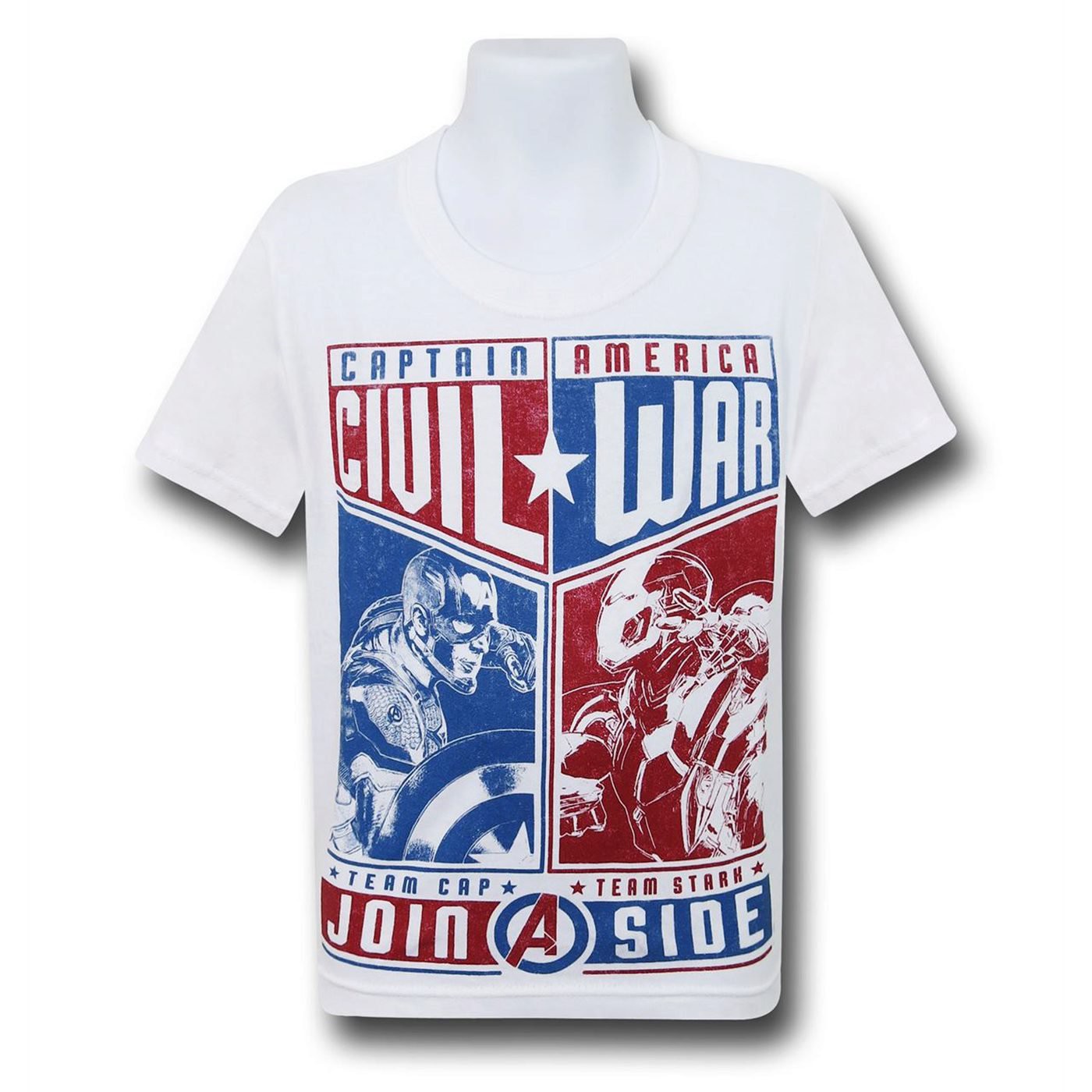 Captain America Civil War Choose Sides Kids T-Shirt, White