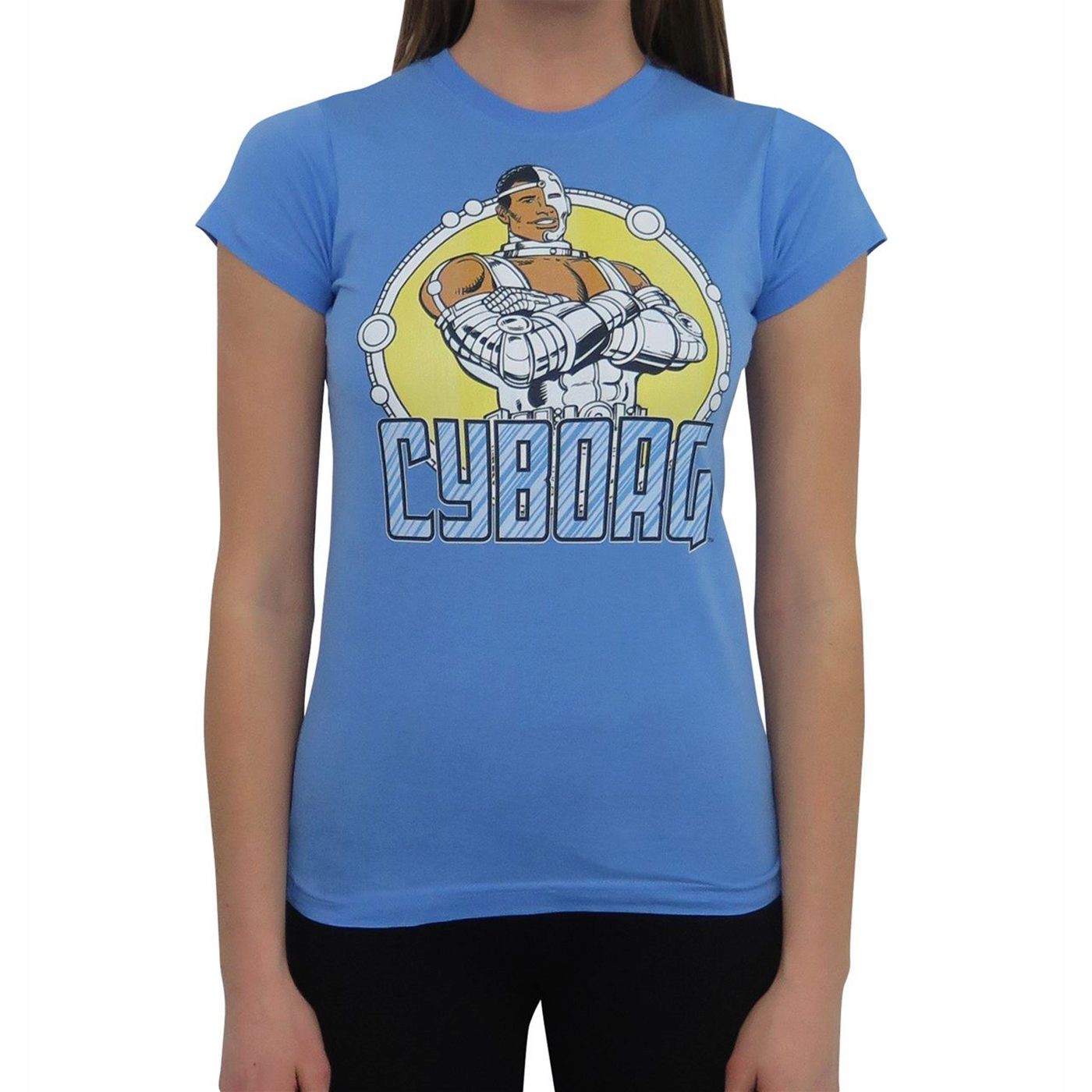 Cyborg Retro Circle Women's T-Shirt, Blue