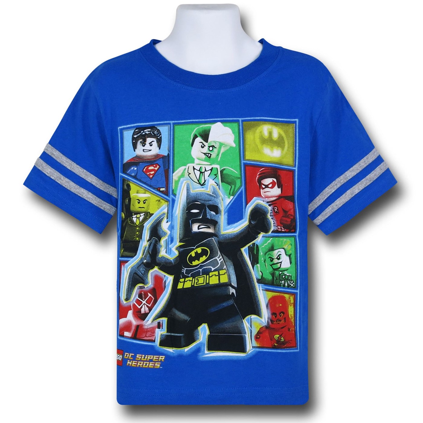 DC Batman Fronted Lego Heroes Kids Athletic T-Shirt, Blue